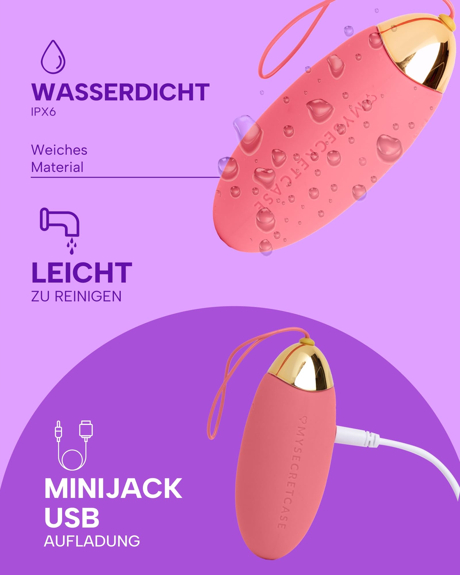 Wibrator MYSECRETCASE 9 Trybów Kulki Gejszy Wodoodporny — miniatura 4