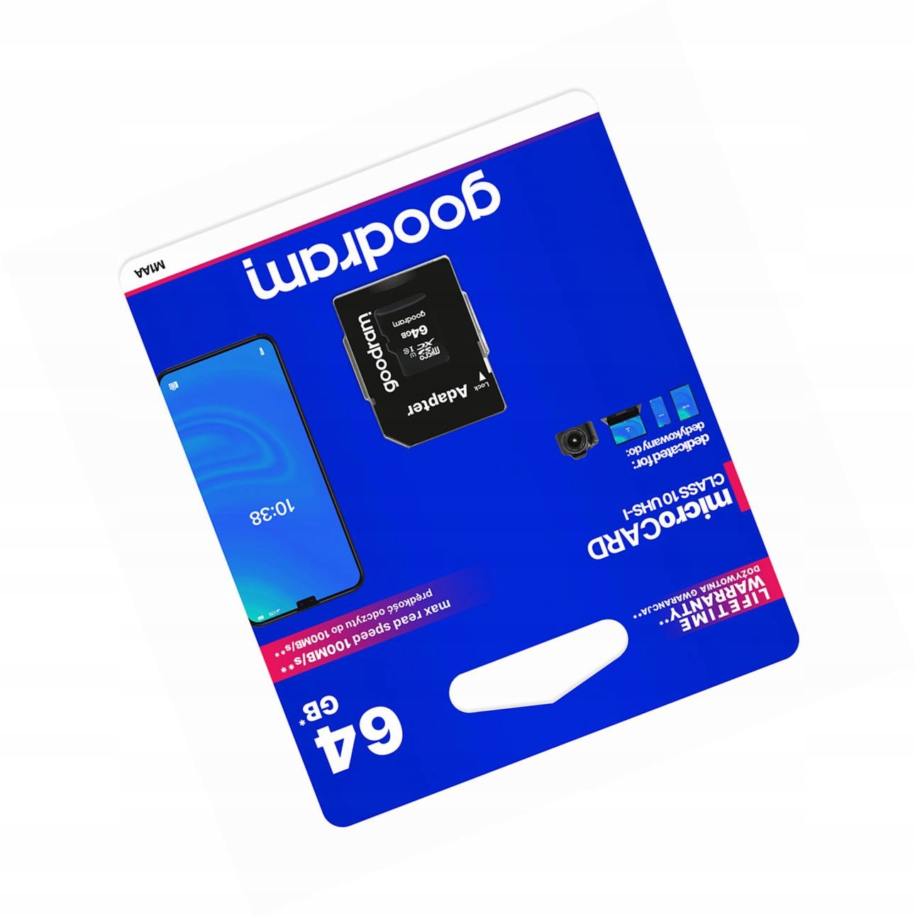 Karta pamięci 64GB microSD do telefonu szybka 10 Class z adapterem Sd