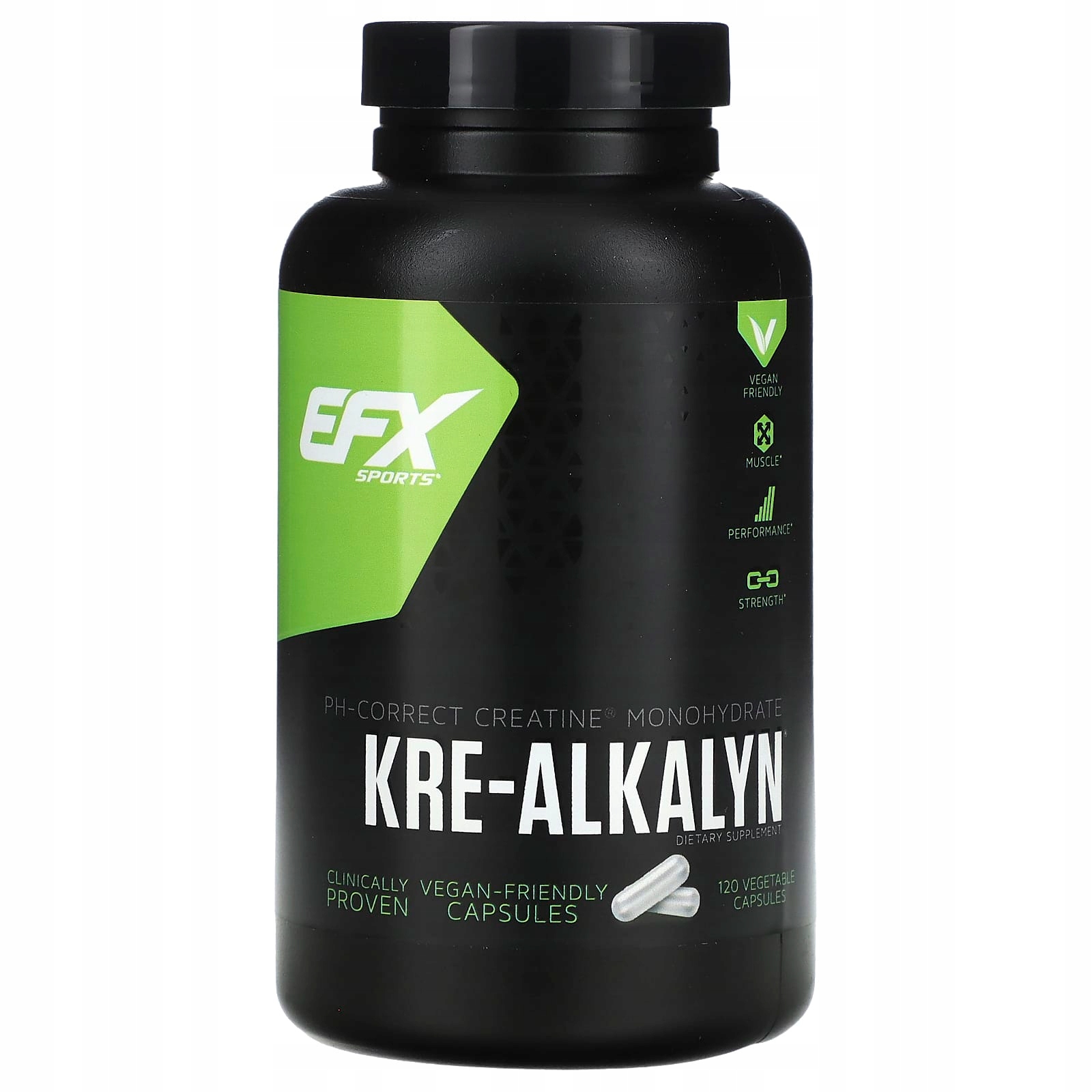 Efx Sports, Kre-Alkalyn, 120 rostlinných kapslí (750 mg na kapsli)