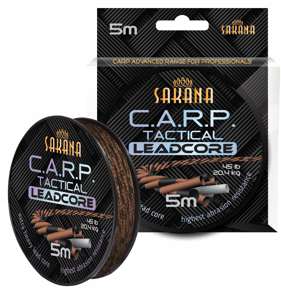 Sakana C.a.r.p. Tactical Leadcore brąz-cz. 35lb 5m