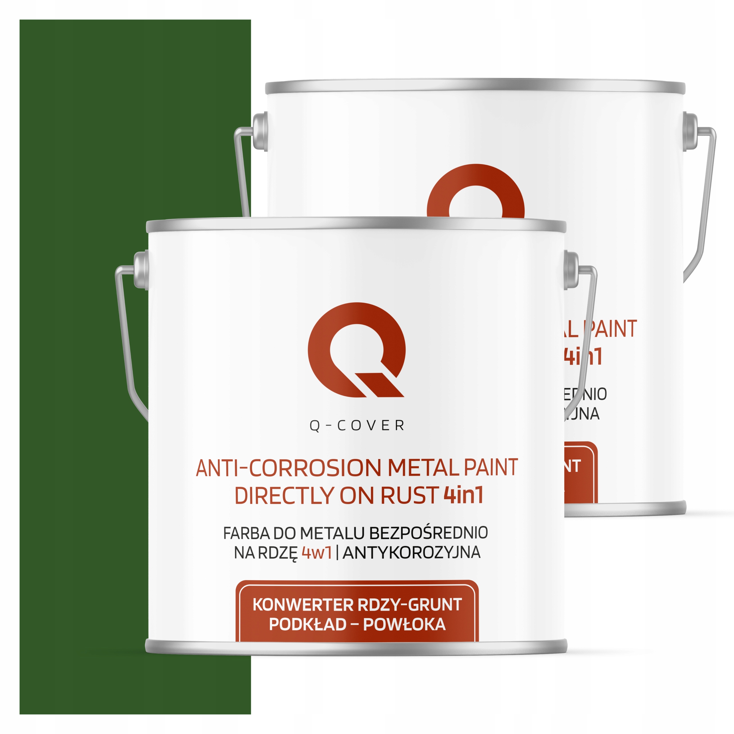 Farba Priamo na hrdzu Kov Aluminium Oceľ 5L 4v1 Polomatná Zelená Listová