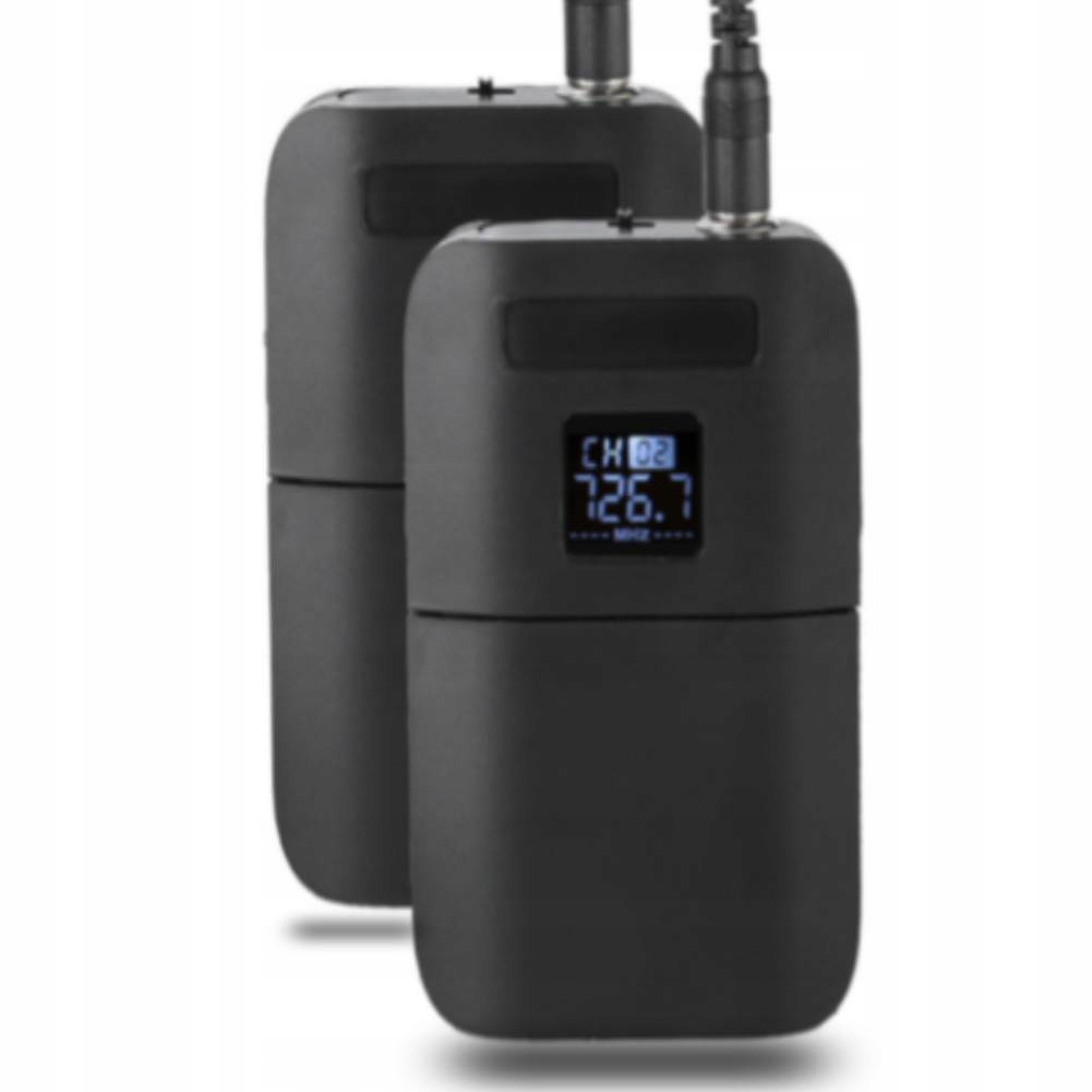 Přenosný Bezdrátový Mikrofon Uhf A Náhlavní Mikrofon, Černý