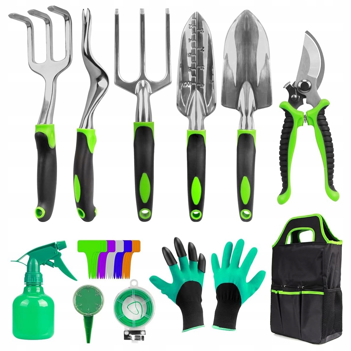 Sada zahradnického nářadí zahradní nůžky lopatka hrábě pro zahradní práce pouzdro