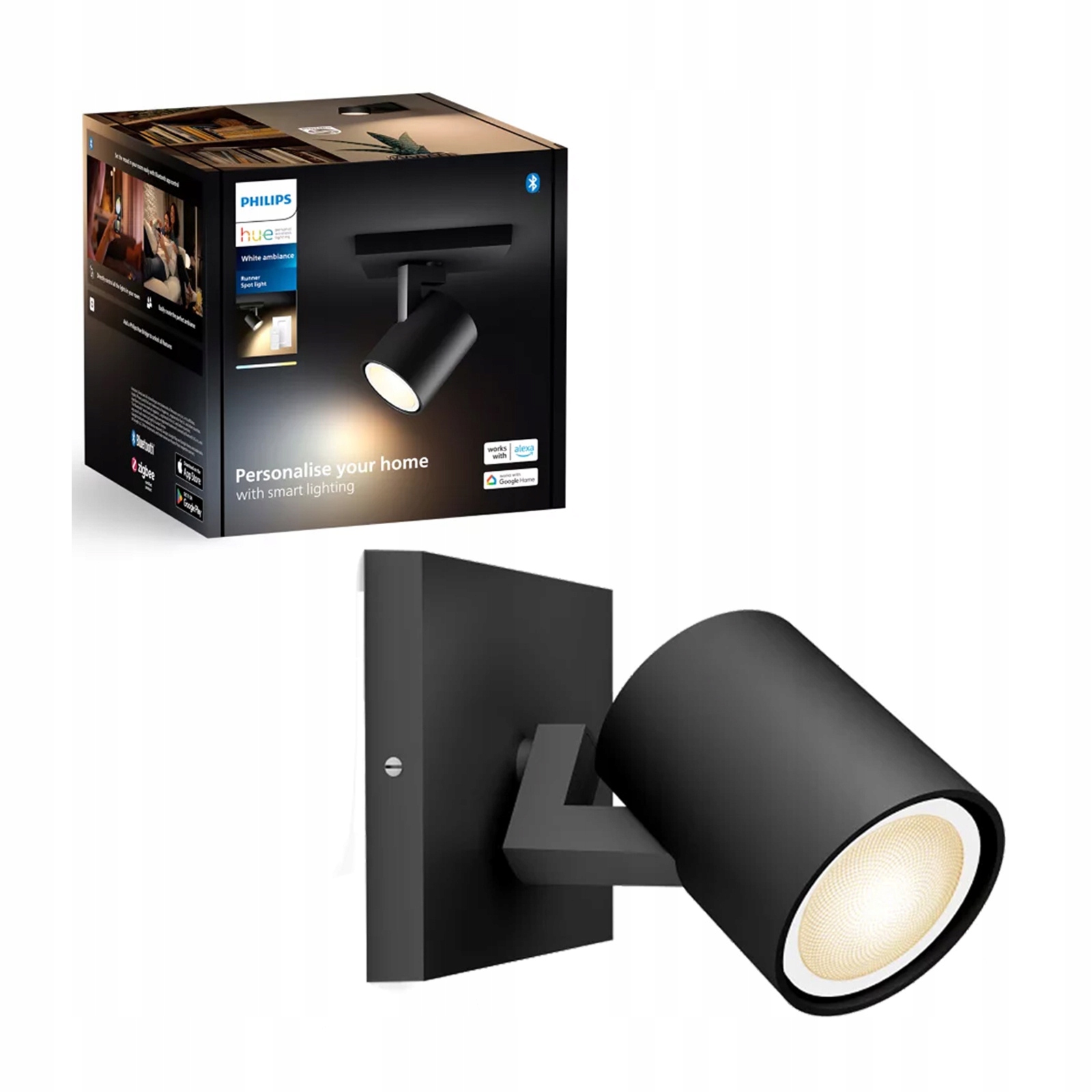 Bodová lampa Led Spot Runner černá 4.2W Cct Philips Hue Zigbee