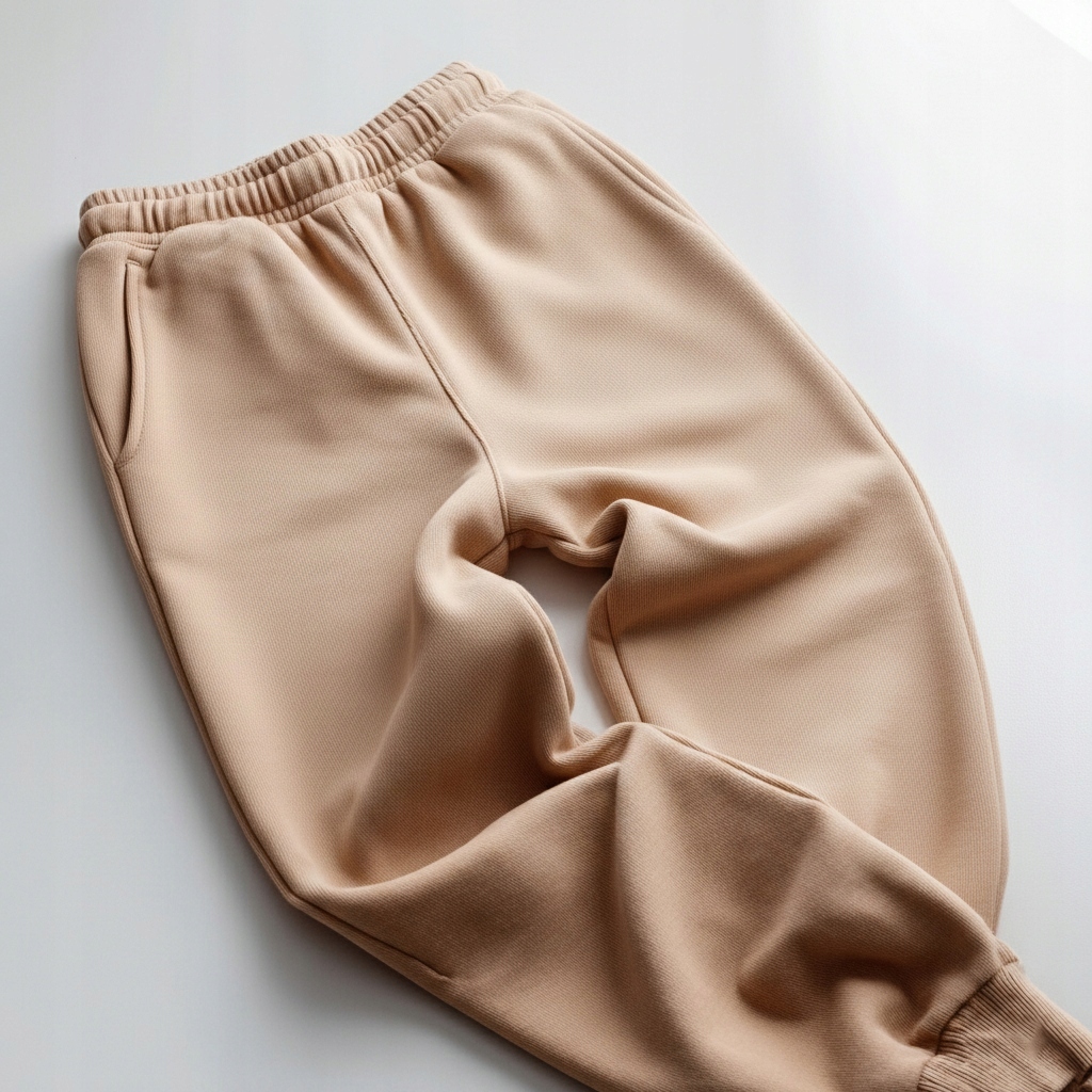 Dresové kalhoty Oversize 330 g premium béžové, silné, streetwearové, velikost S