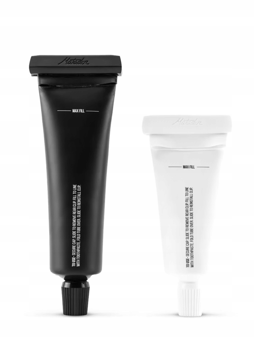 Tubki podróżne na pastę do zębów Matador Toothpaste Tubes - black / white Model REFILLABLE TOOTHPASTE TUBES 2-PACK