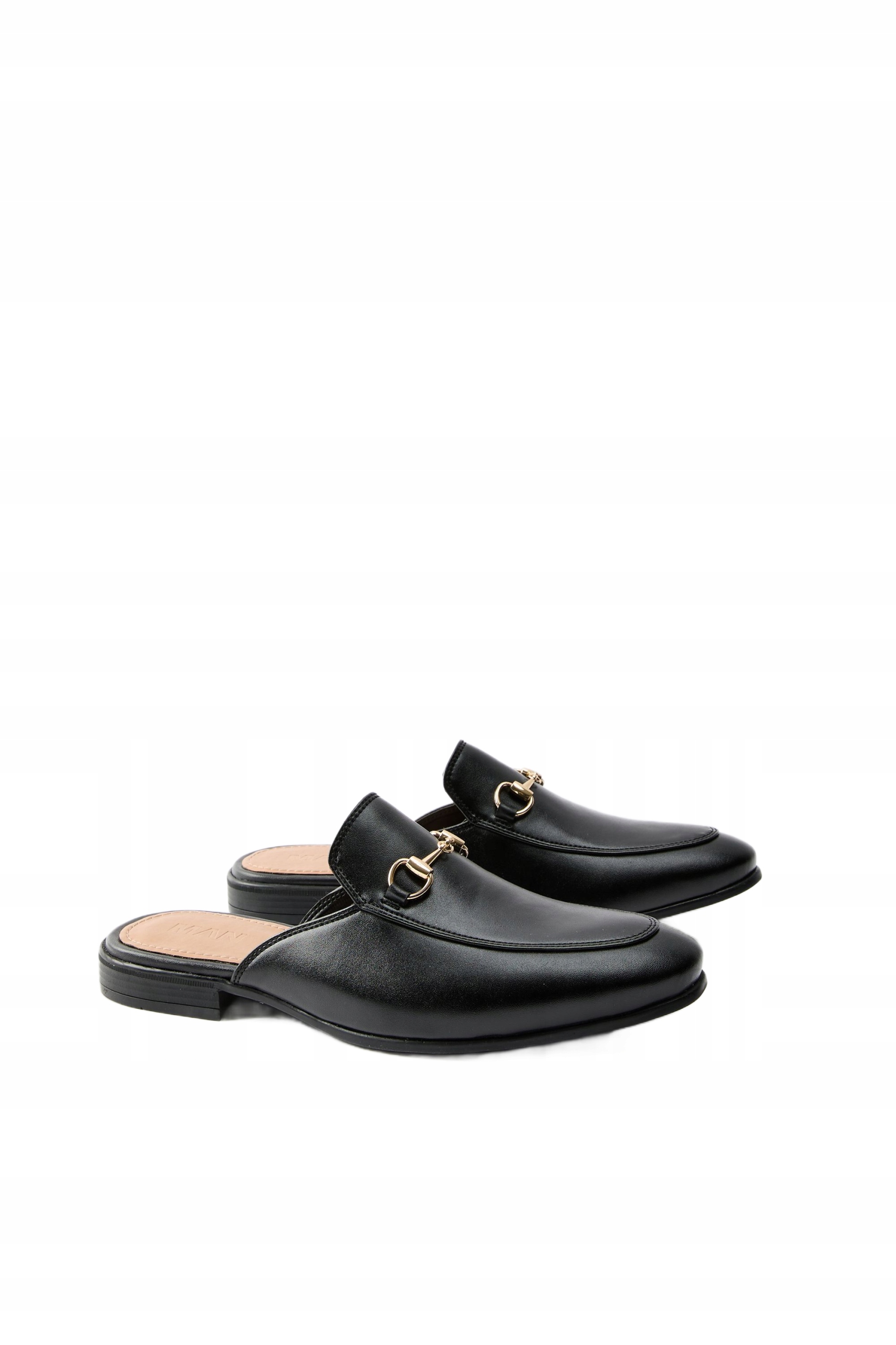 Boohooman Černé Pánské Pantofle Elegantní Se Zlatou Ozdobou 43 Z3A