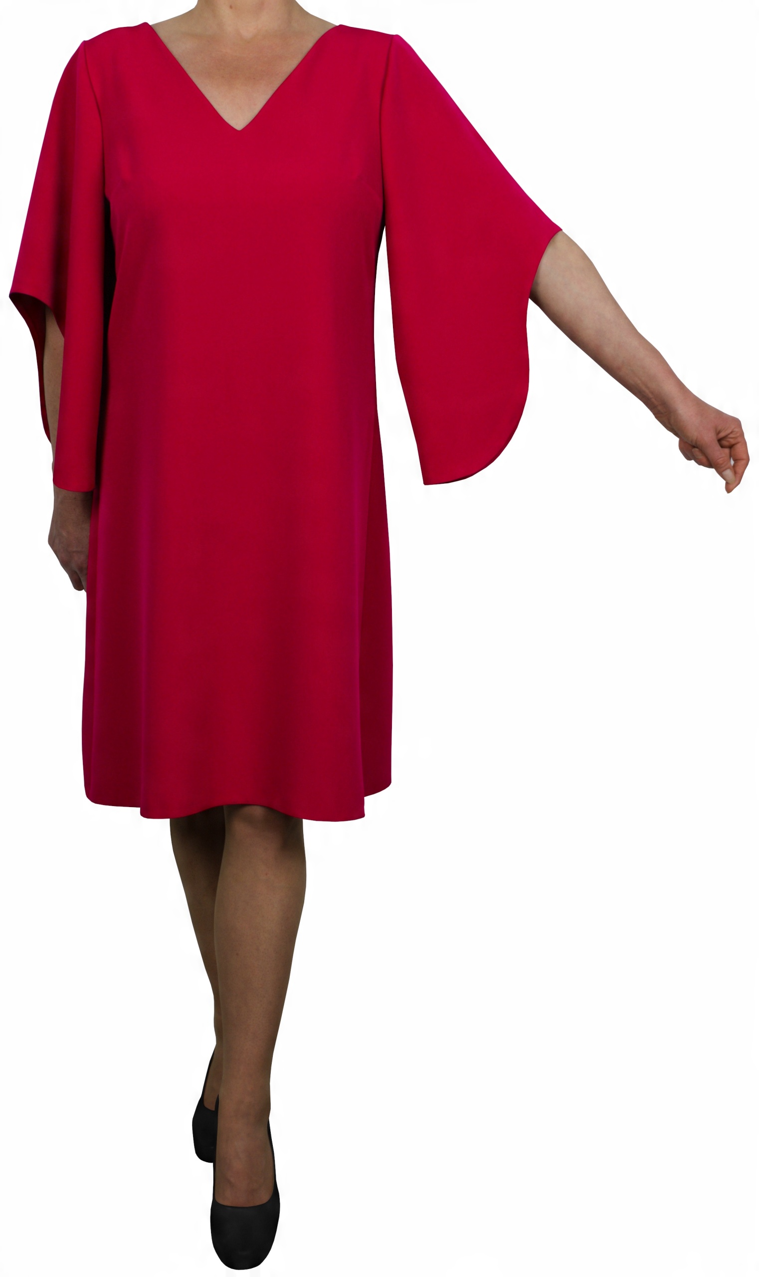 

Sukienka trapezowa fuksja plus size 44