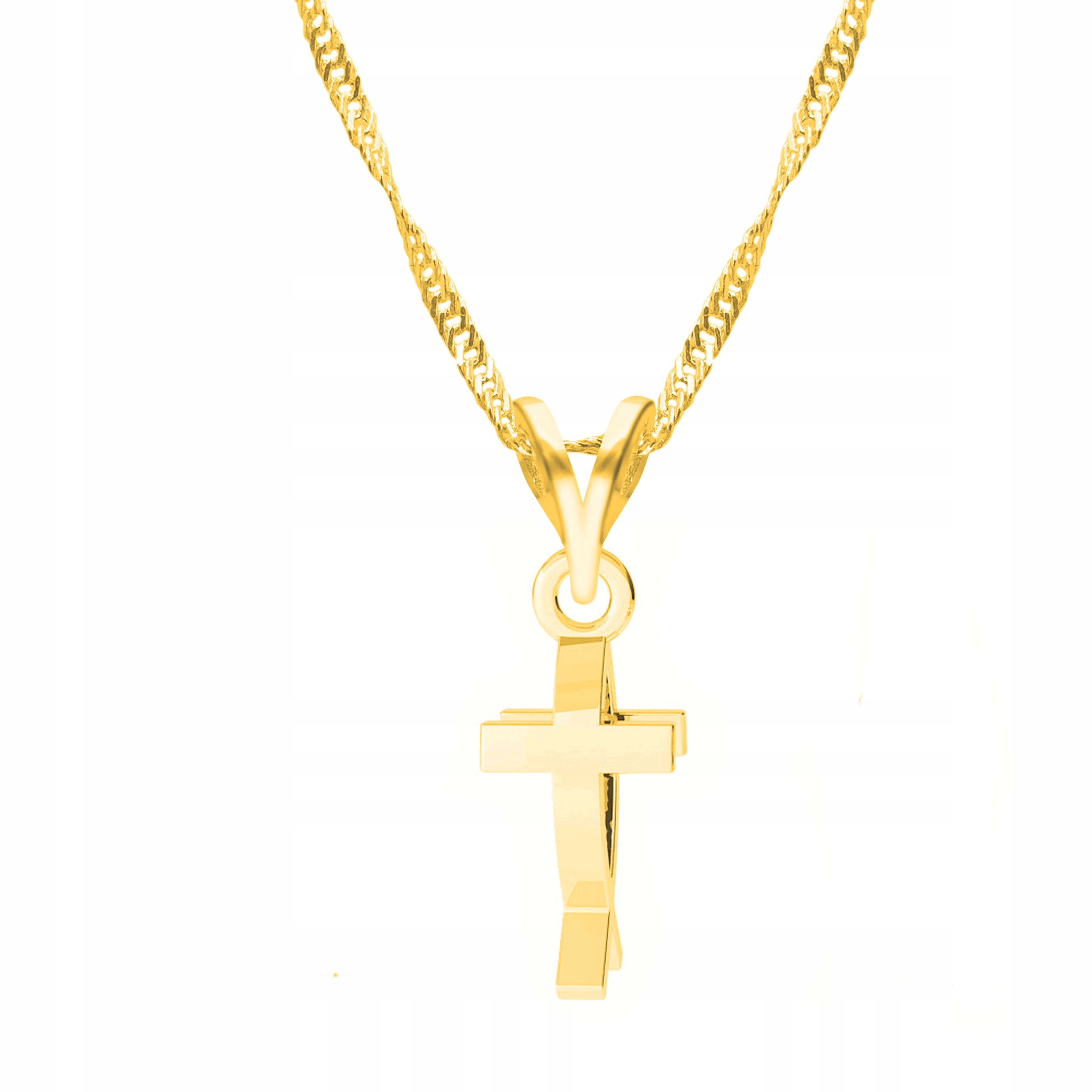 Řetízek zlatý náhrdelník 925 Kříž Rybka Křížek