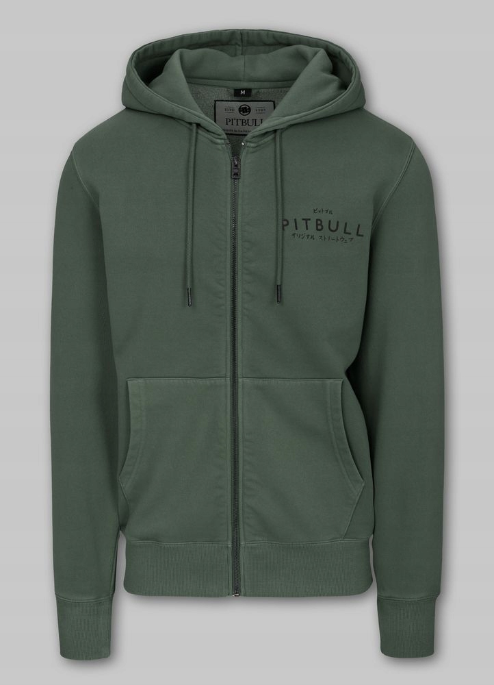 Pánská Rozepínací mikina s kapucí Pitbull Pohodlná s potiskem Washed Mt Fuji