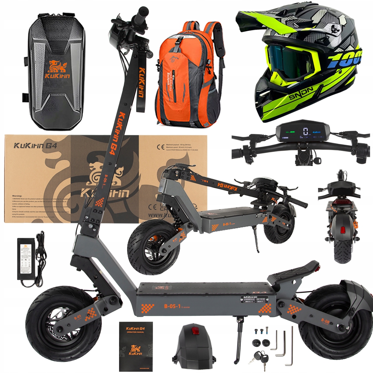 KuKirin G4 Skládací elektrická vozidla 2000W 70KM/H 60V 20Ah 75km +Dárek