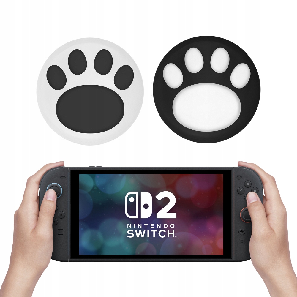 You2K 2 x nakładka silikonowa w łapki para 2 szt do Switch 2 bia-czarny