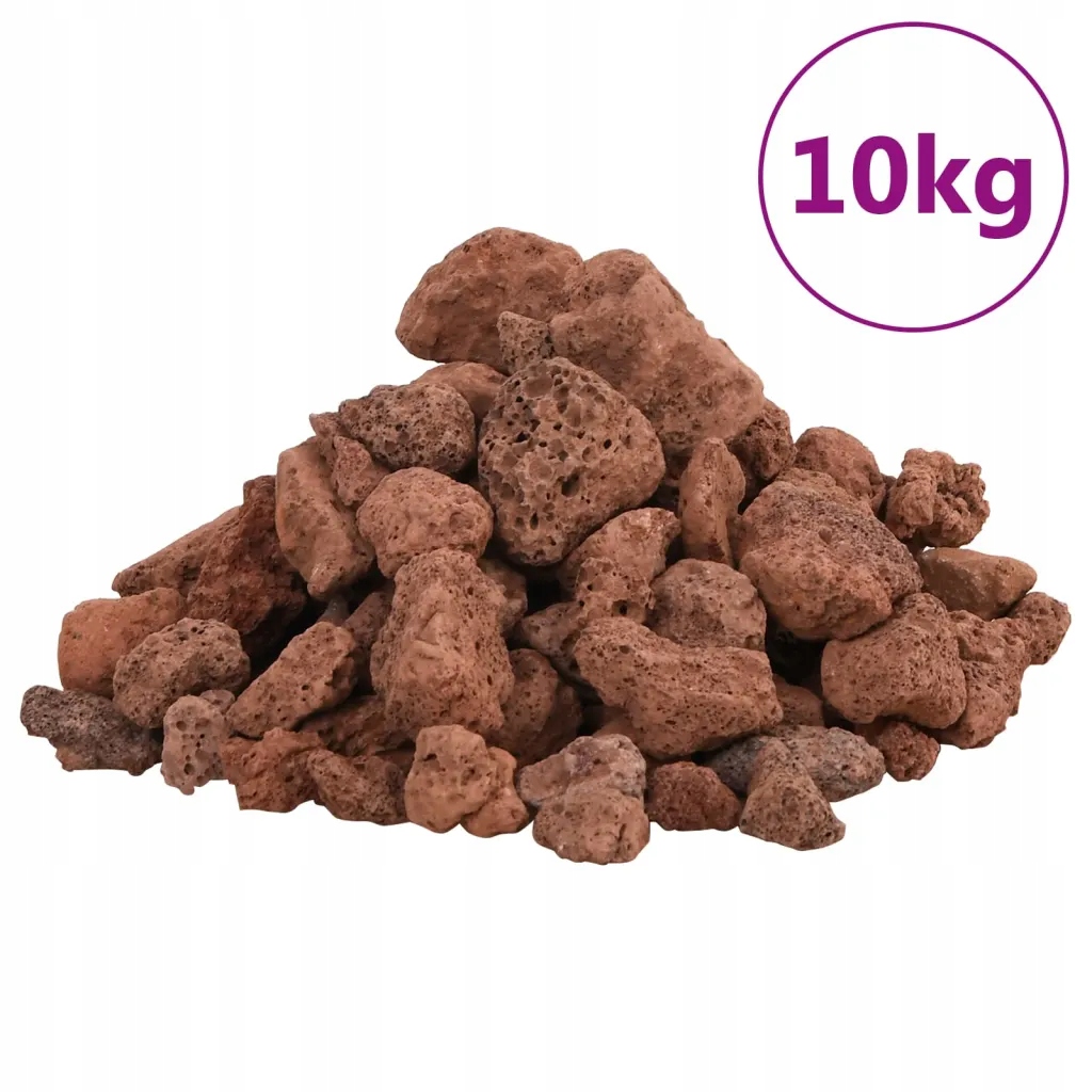 vidaXL Vulkanická skála, 10 kg, červená, 1-2 cm