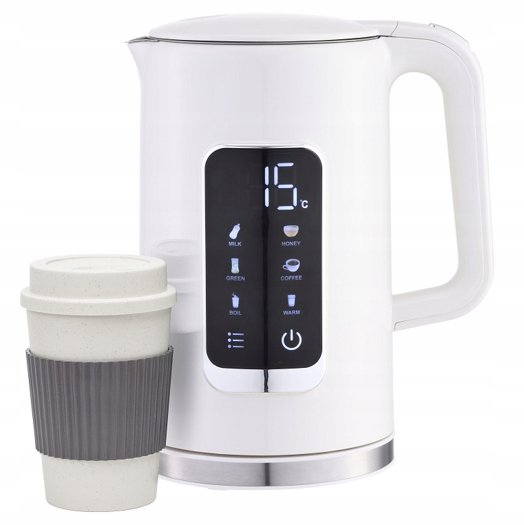 Czajnik Elektryczny LCD Pamięć Ustawień Temperatury 2200 W 1,7L Kubek