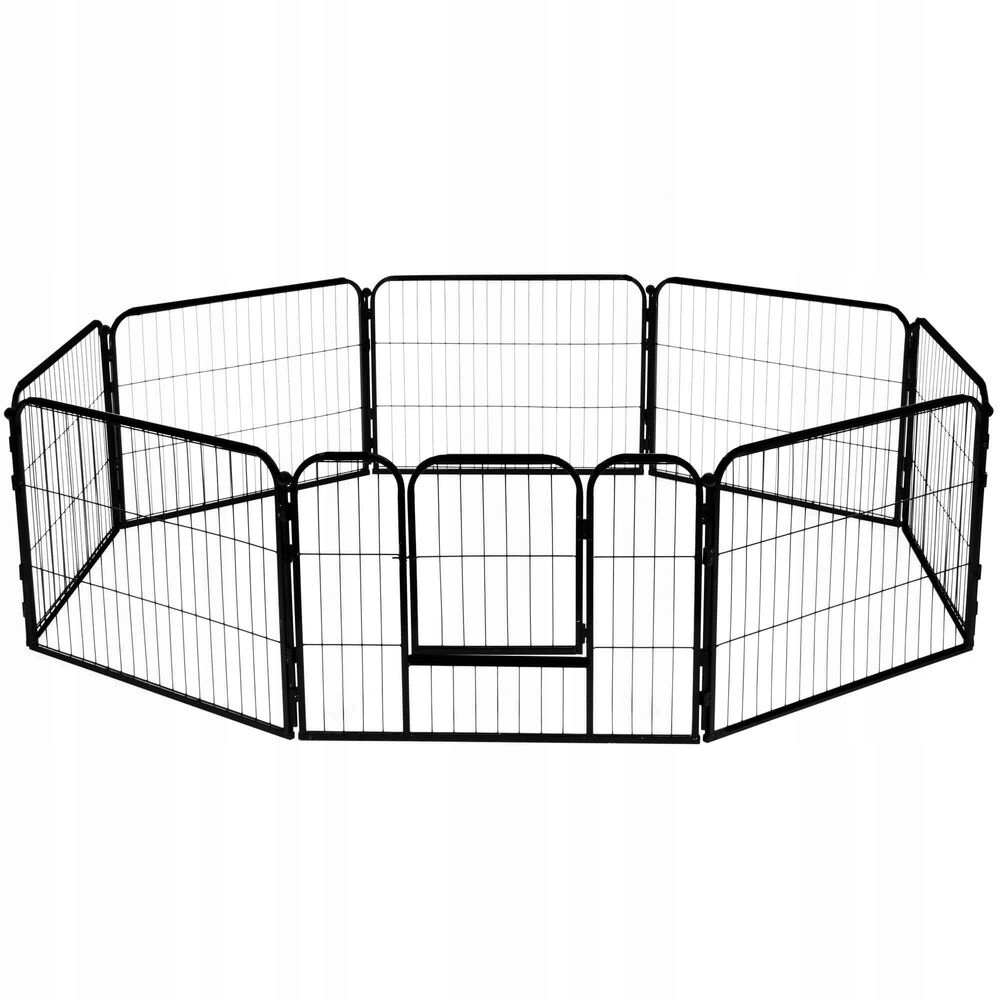 Levně Skladací ohrádka Springos PA1002 pro psy a kočky 215x60 cm, kovová, černá