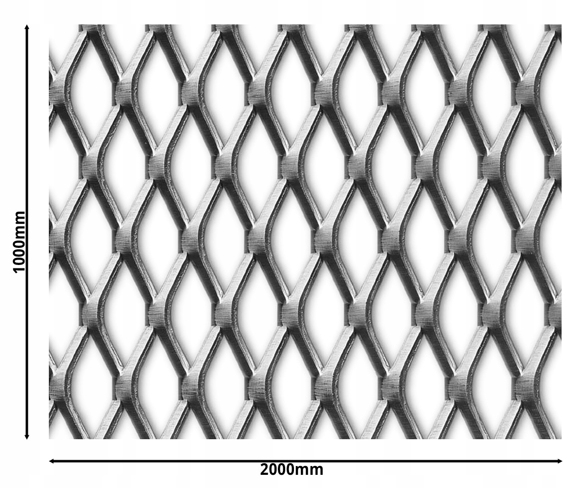 SIATKA CIĘTO CIĄGNIONA 1000x2000 mm 45X20X4 #3 Materiał stal