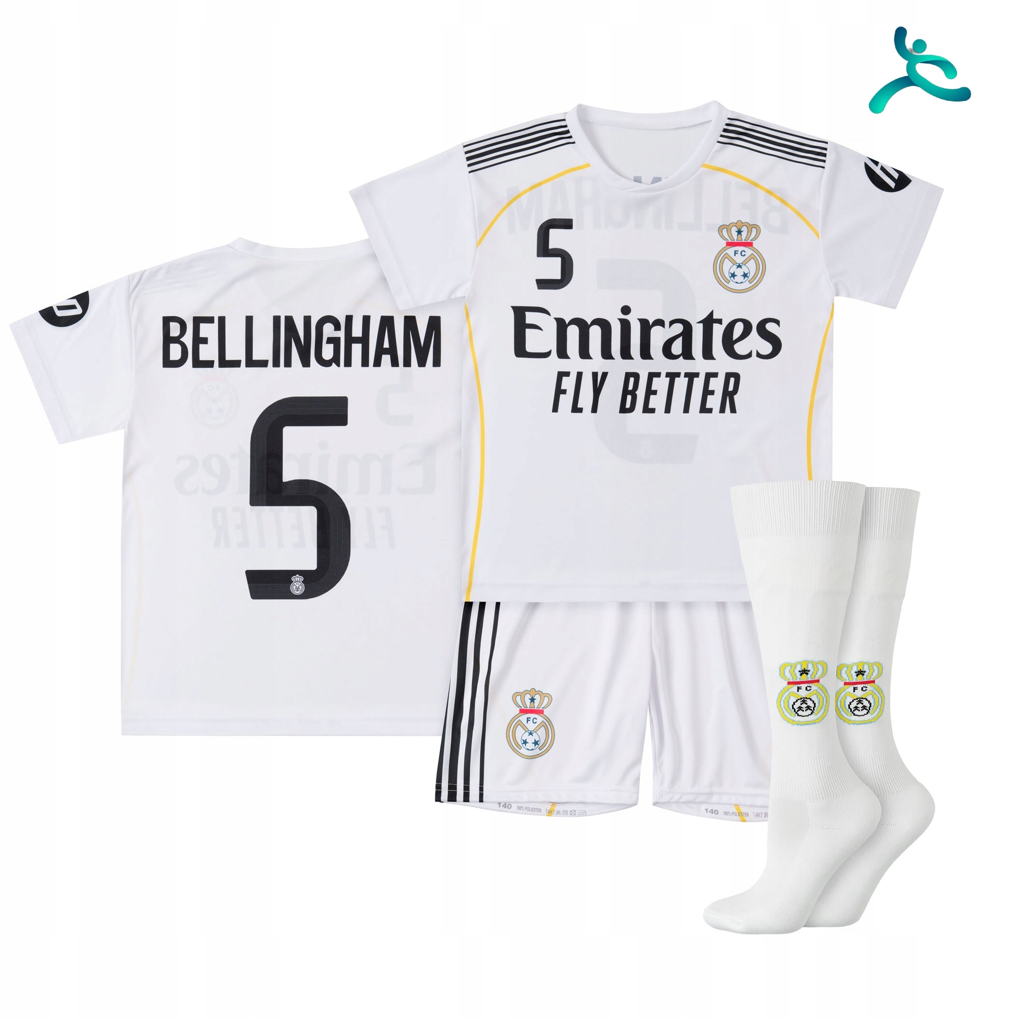 Strój komplet piłkarski getry Bellingham rozm. 122