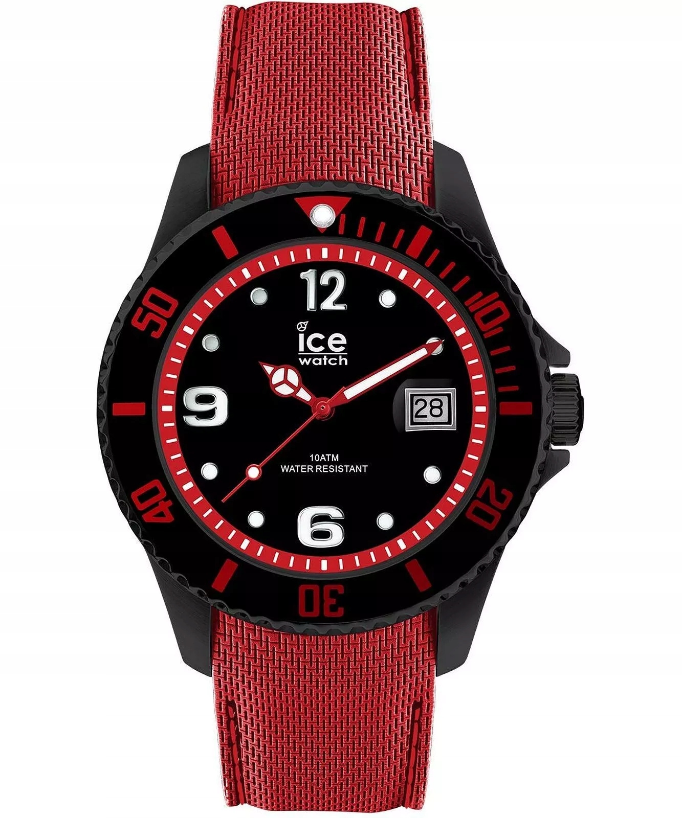 velké Pánské Hodinky Ice Watch Ice Steel 015782 Black Red L 100M červená
