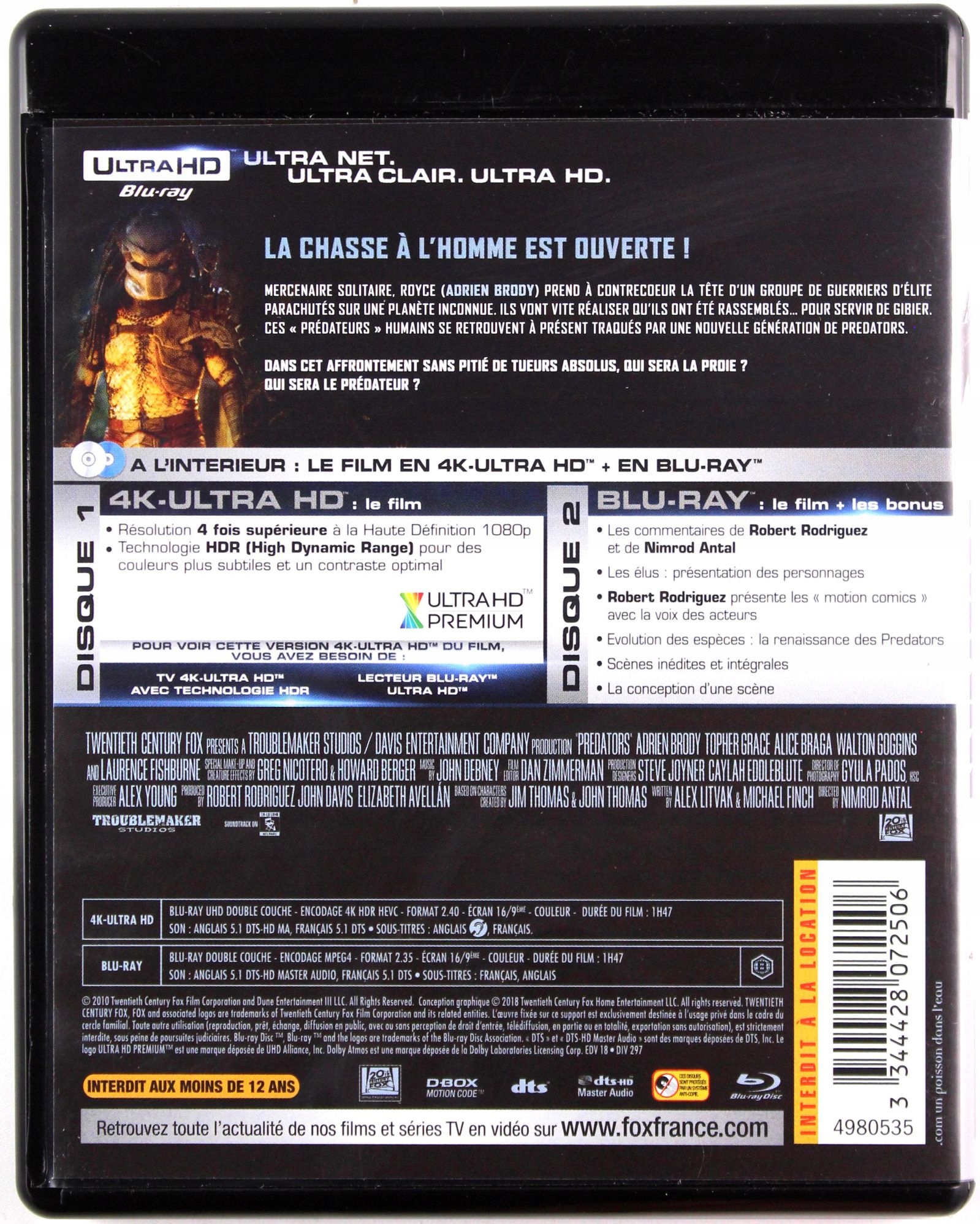 PREDATORS (BLU-RAY 4K)+(BLU-RAY) Lektor PL Gatunek science fiction