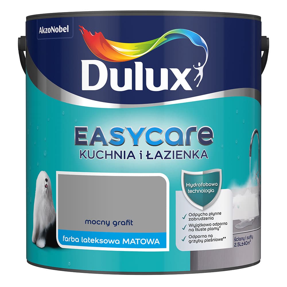 Easycare Dulux Farba Do Kuchni i Łazienki Mocny grafit mat 2,5L
