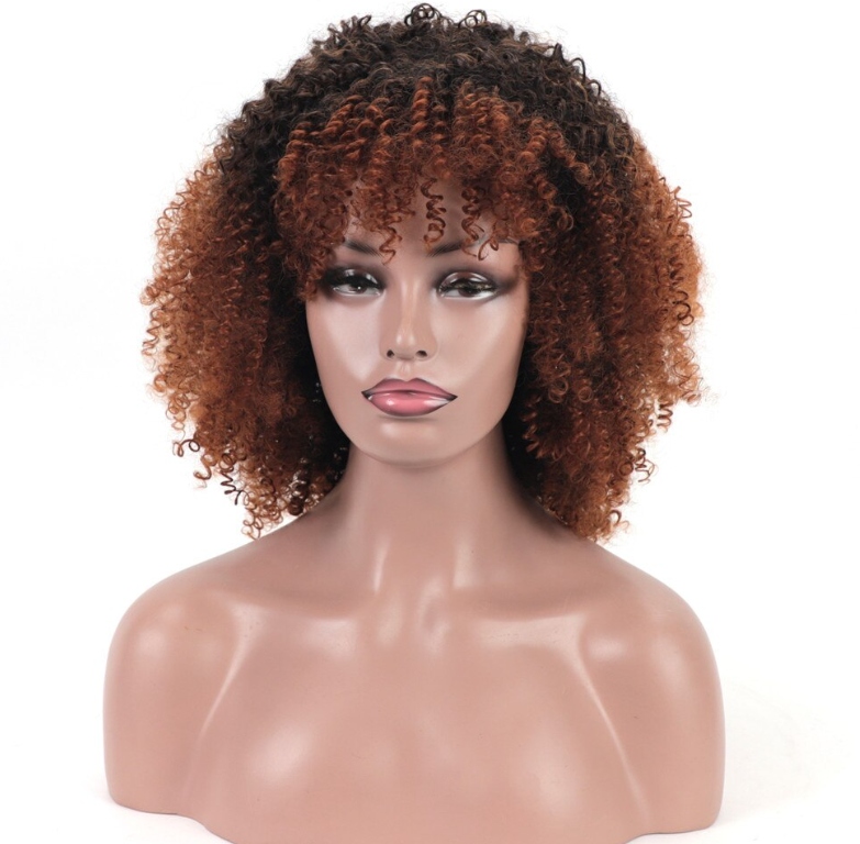 Paruka afro Queens Choice krátká kudrnatá hnědá ombre