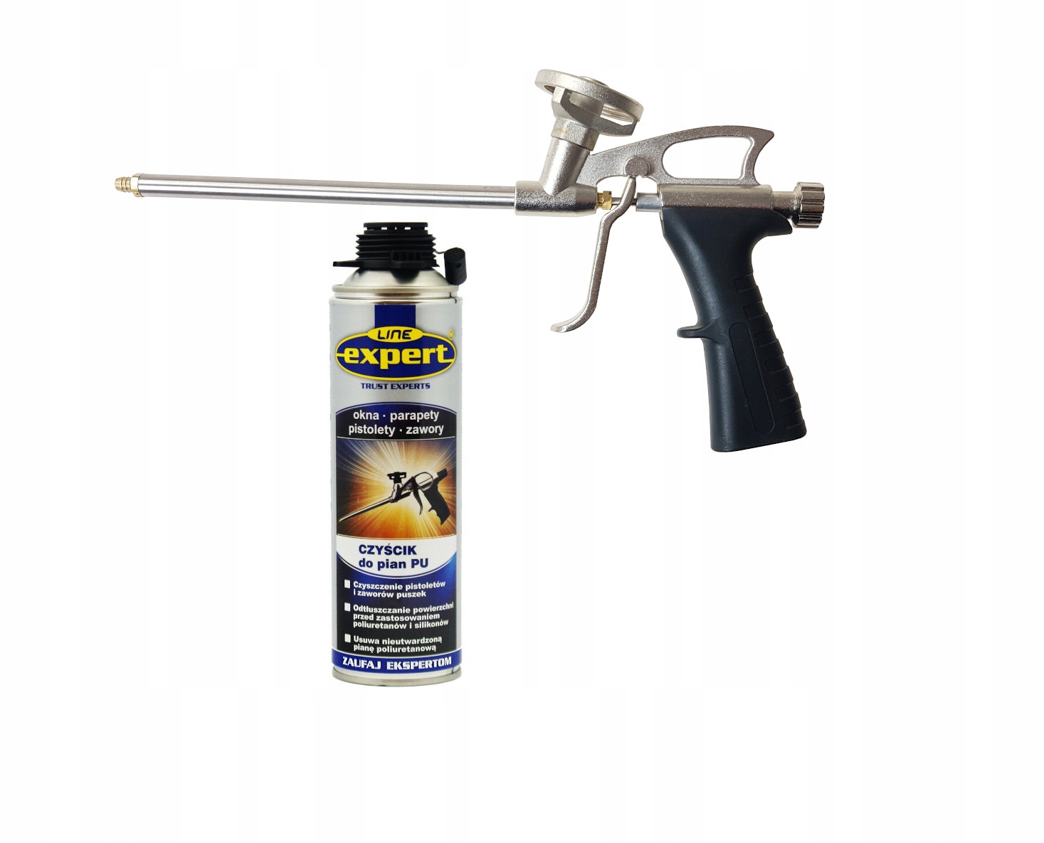 

Pistolet piany pianki metalowy zestaw std czyścik