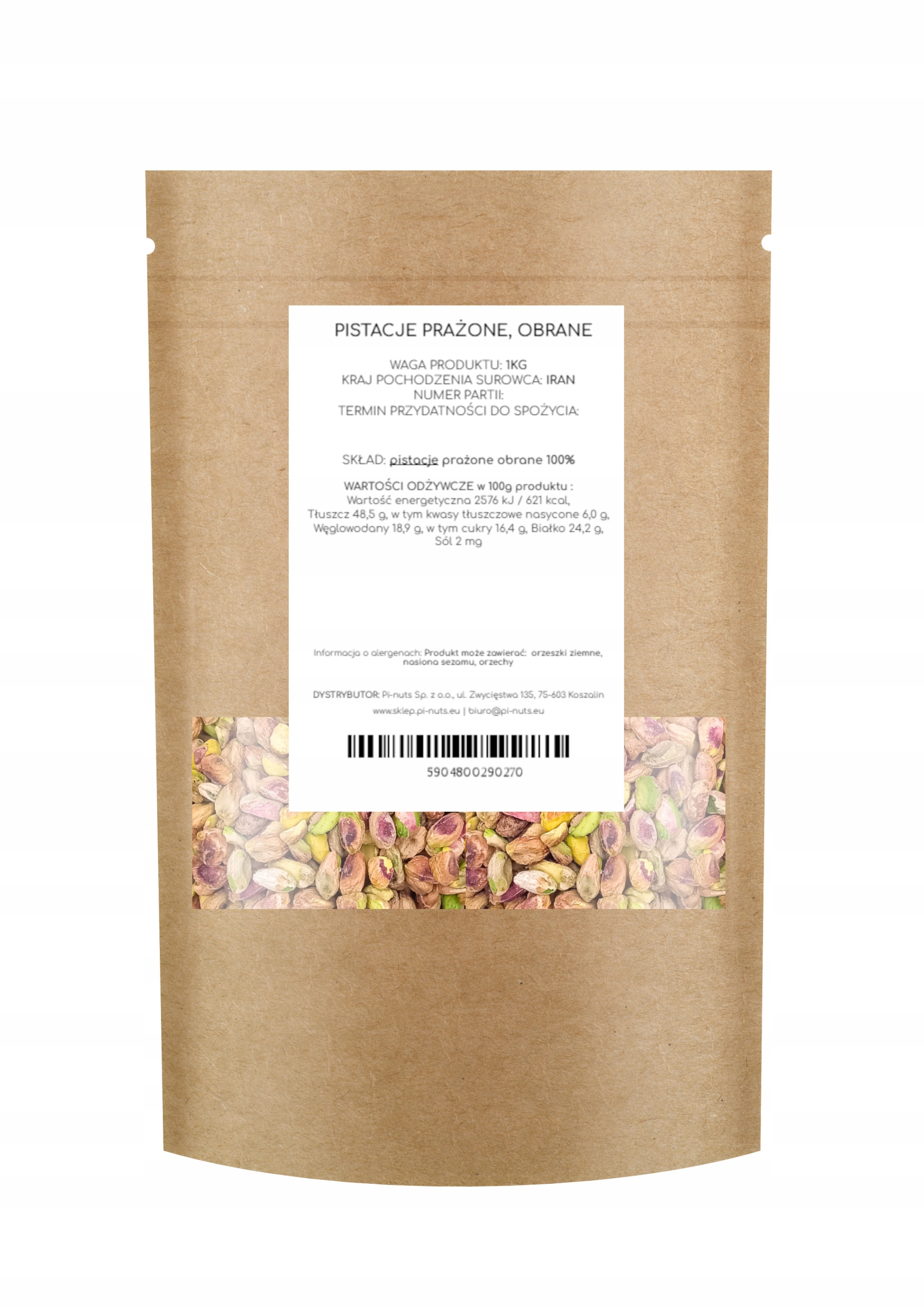 Pistácie oloupané, pražené 1 kg