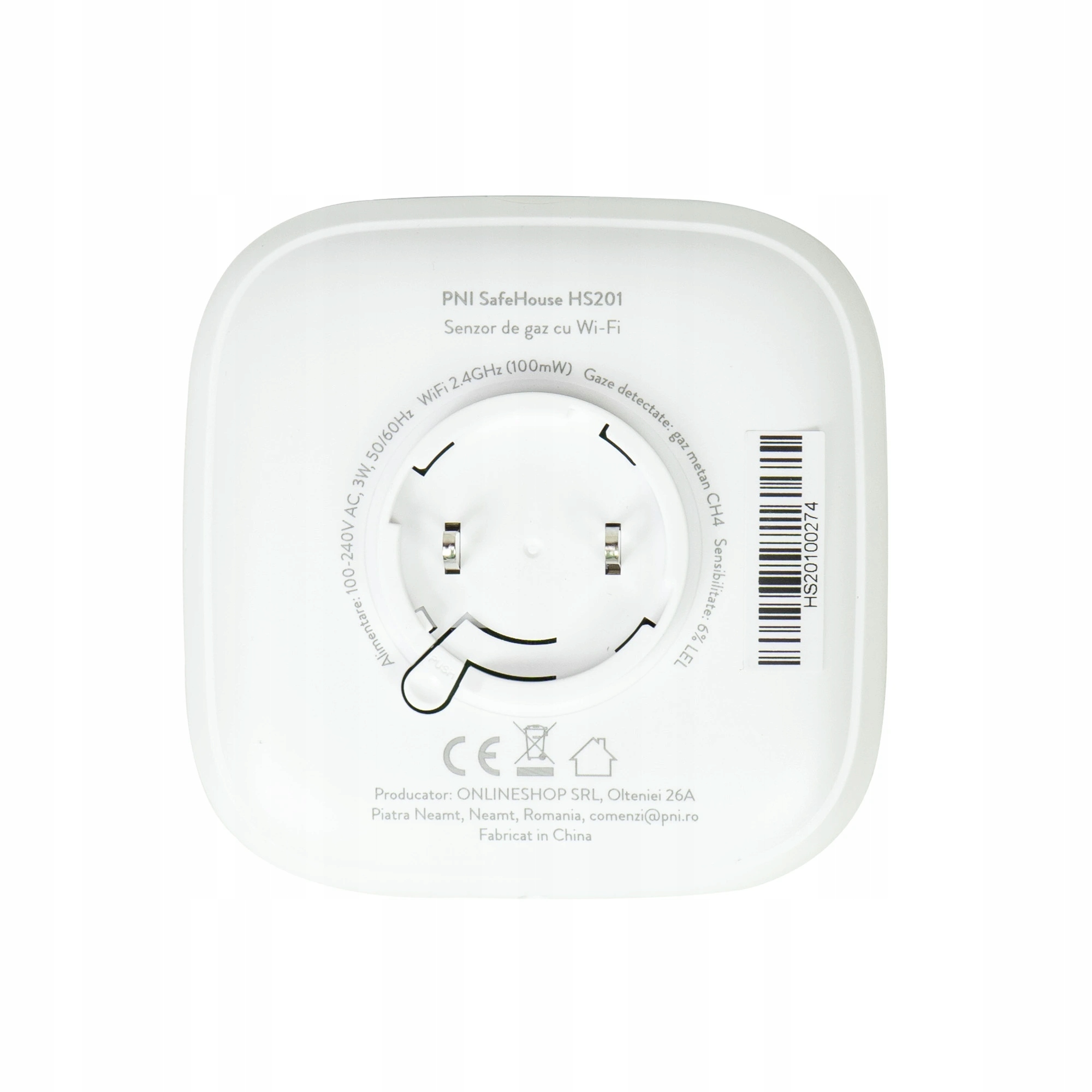 Pni SafeHouse HS201 metánový senzor plynu (CH4) s Wi-Fi, ovládanie z apliká