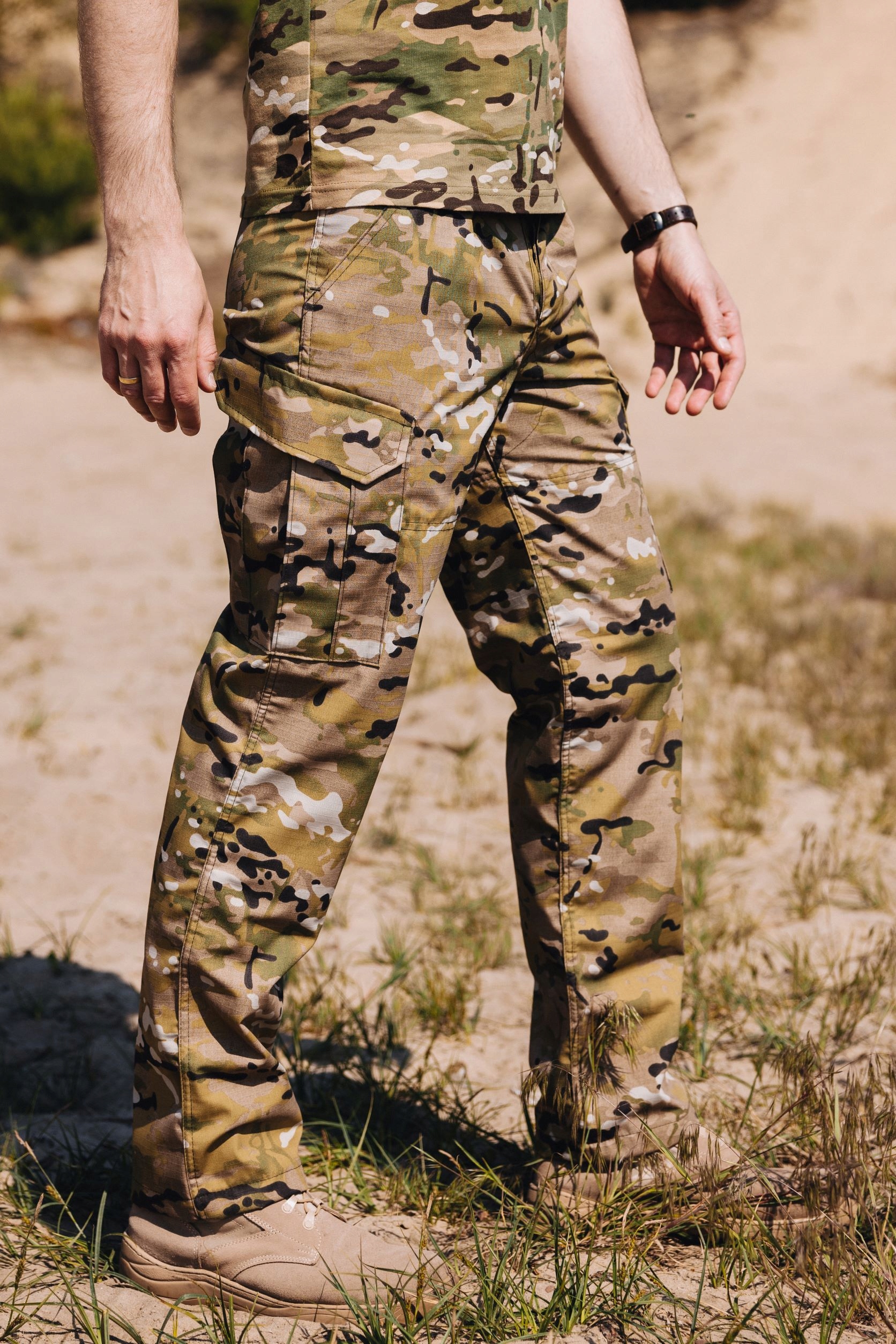 Spodnie wojskowe Multicam Bojówki Rip-stop r. M Fason bojówki