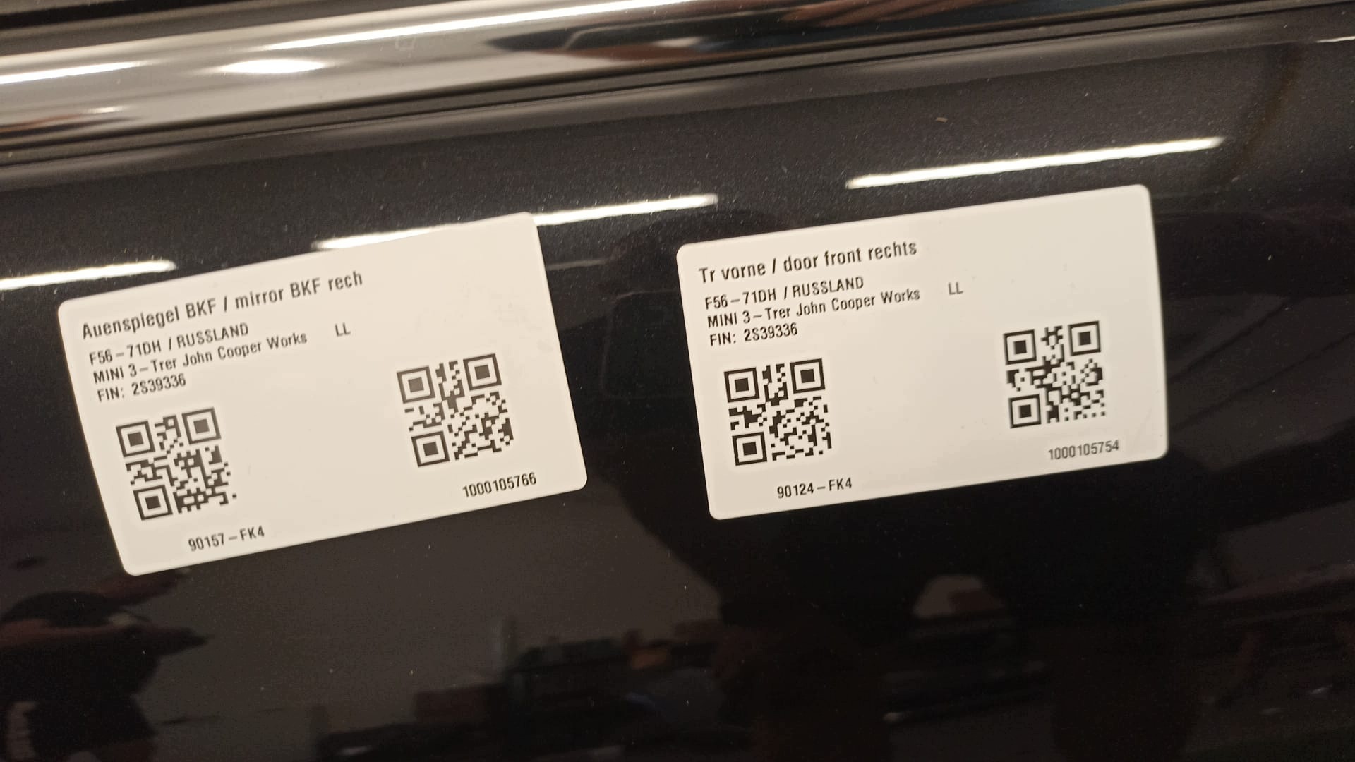 MINI F56 Tür rechts Farbe A94 MIDNIGHT BLACK