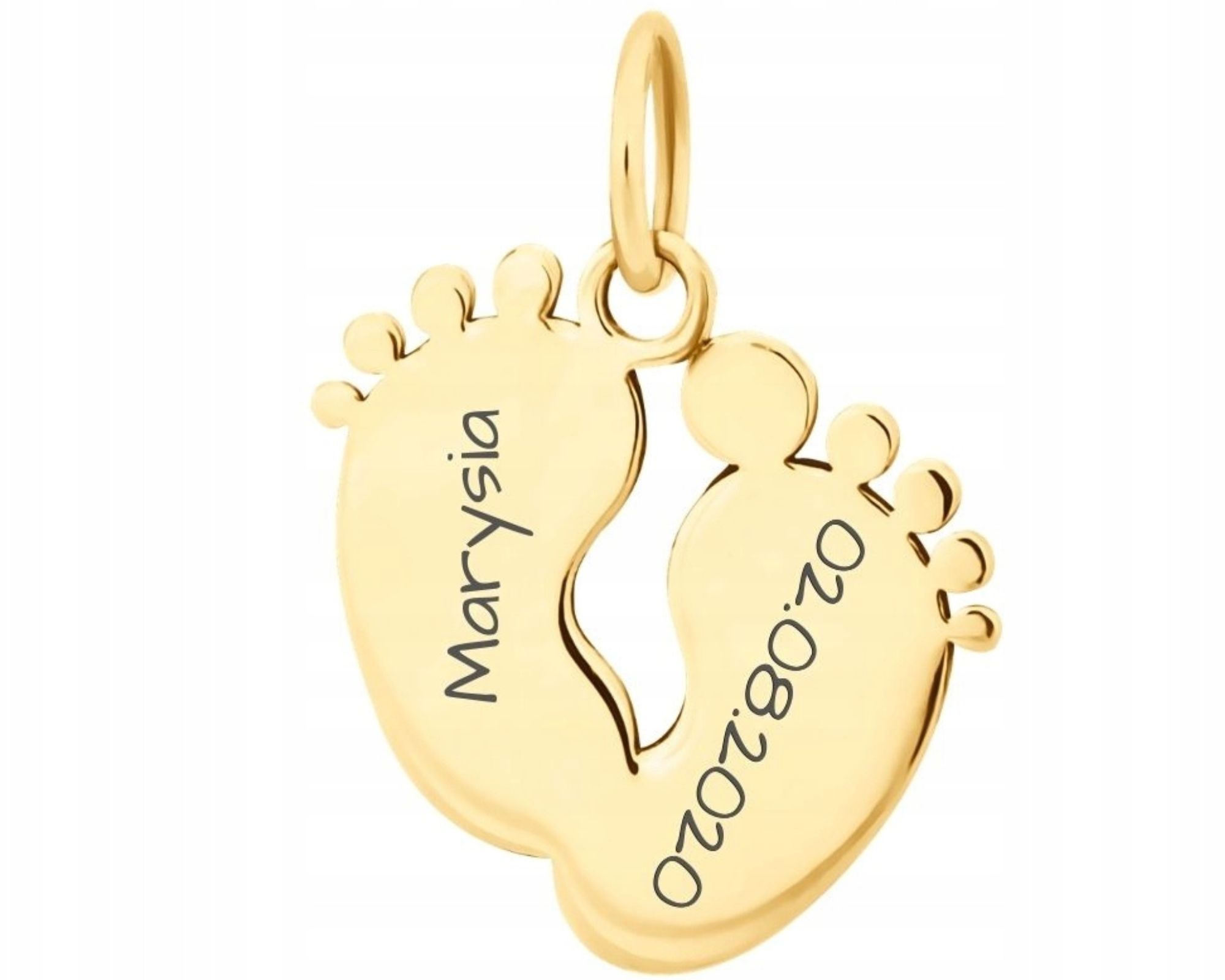 Zlatý přívěsek na nohy pro maminku 585 Gravírování Dárek pro maminku
