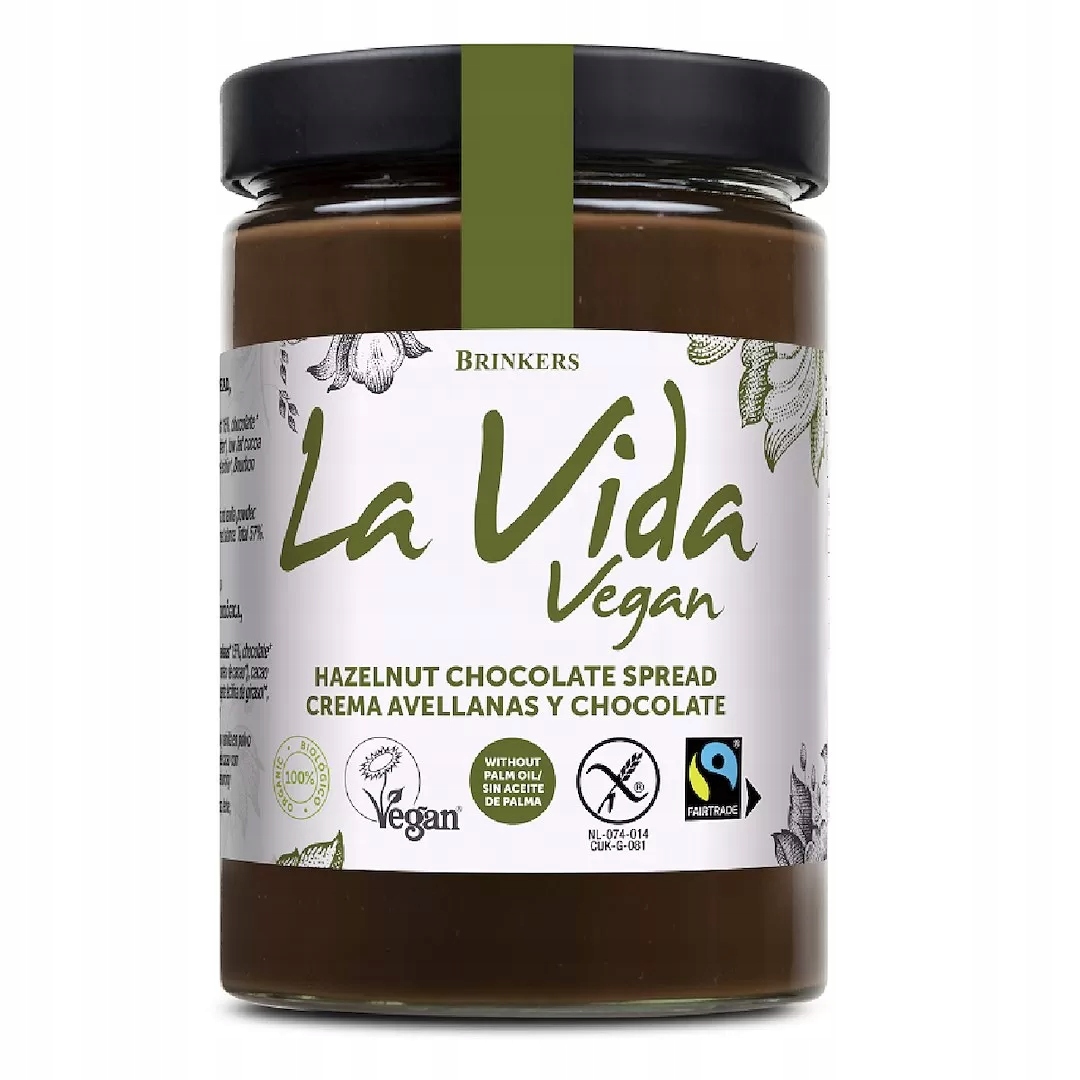 Levně 2x Čokoládovo-oříškový bezlepkový Fair Trade krém Bio 600 g La Vida