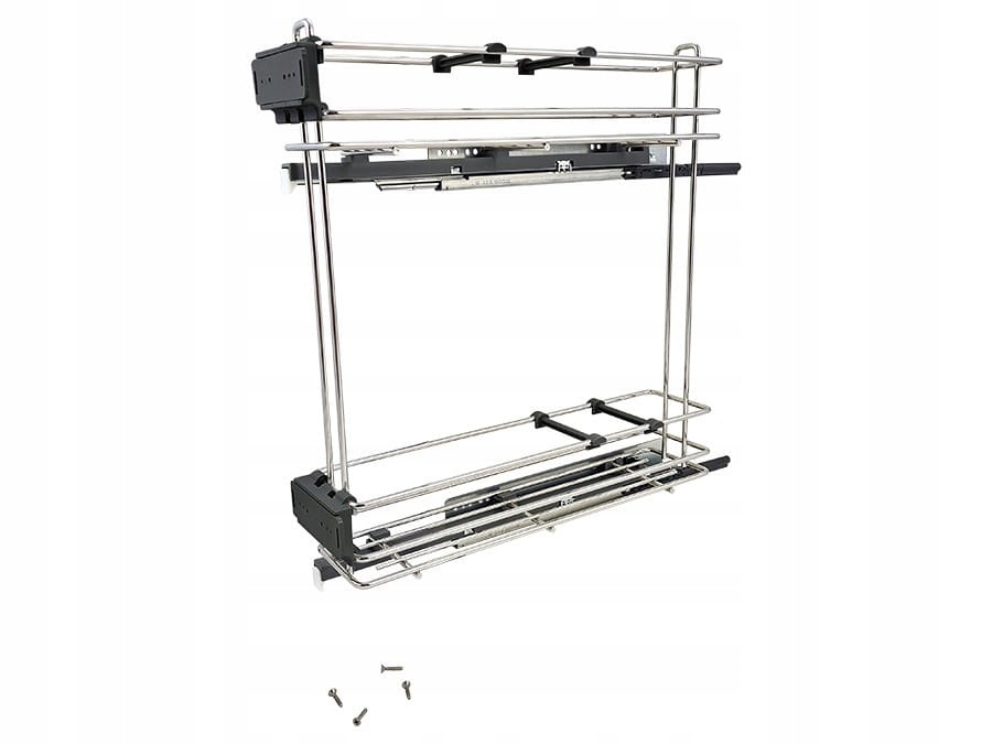 Cargo Fbm chróm, 2 police, Hettich plný výsuv, tichý Bočný zatvárač, 15 cm, Ľavý