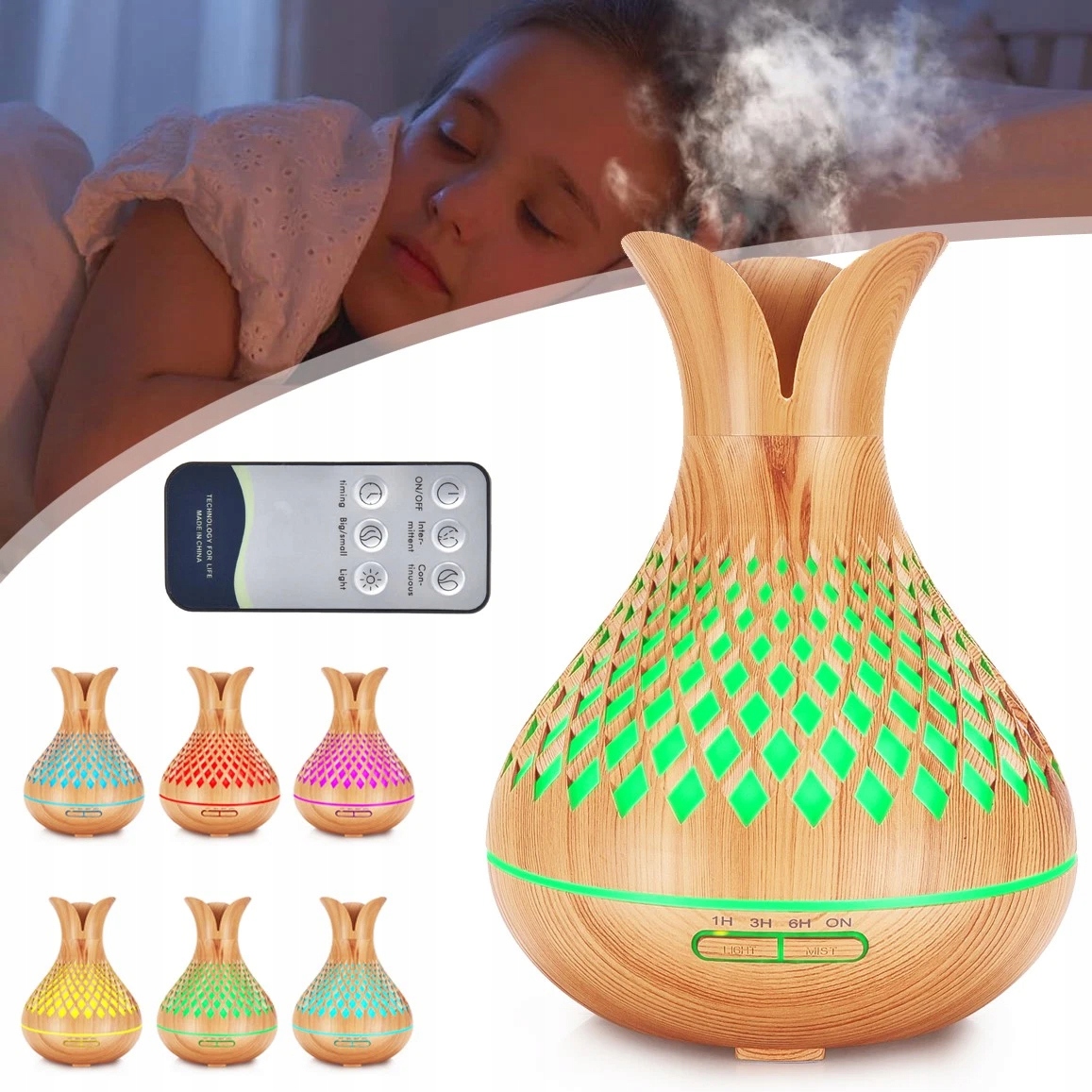 Zvlhčovač vzduchu difuzér aroma elektrický aromaterapie pro oleje