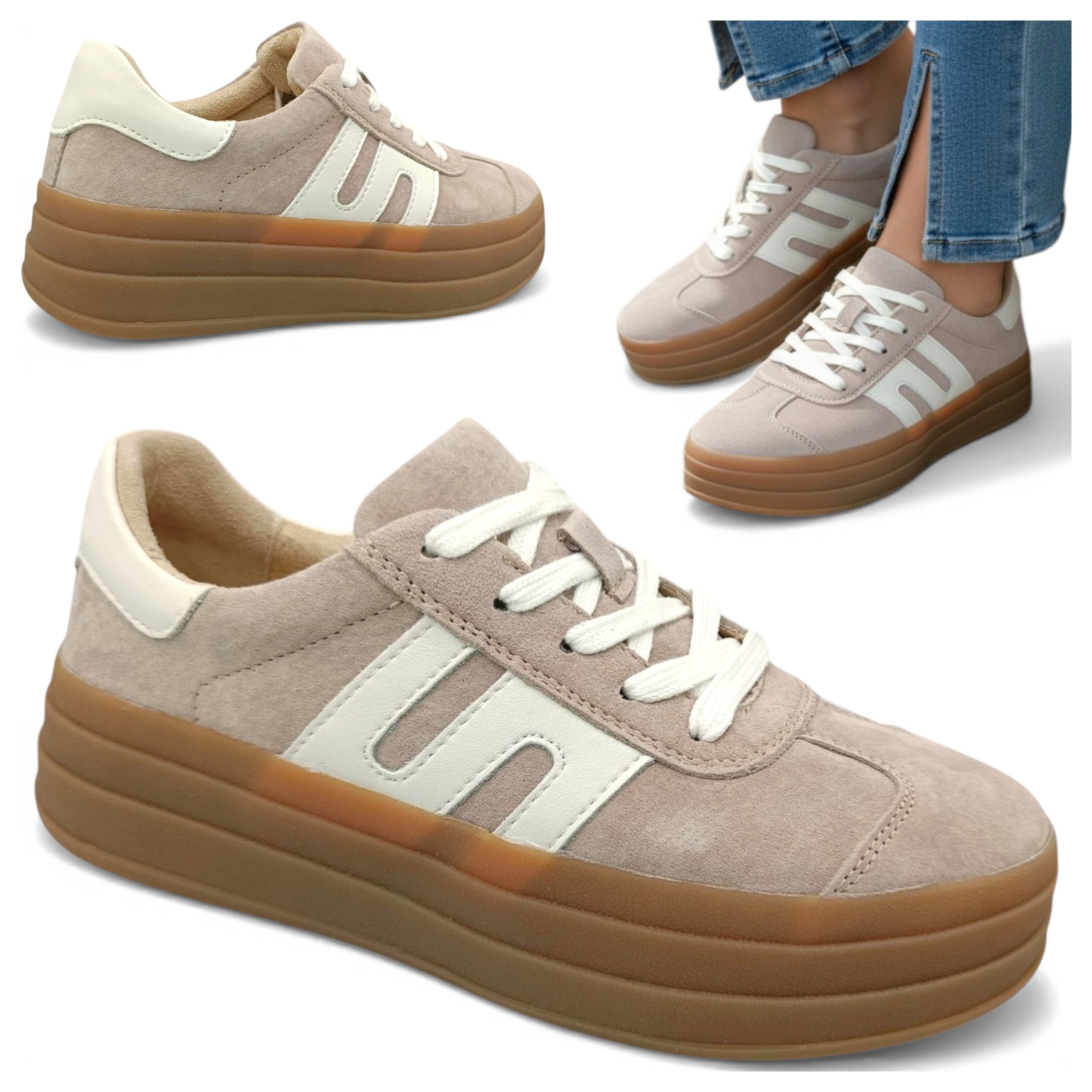 Dámské kožené tenisky 36 Zavazovací Polobotky Jarní platforma Vinceza