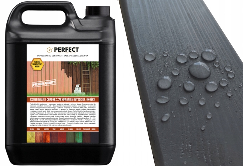 Impregnat do drewna PERFECT WOOD 5 L GRAFIT 60 m2