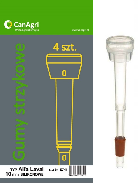 Silikonové Stříkací Gumy 10 MM 4 Kusy Typ Alfa Laval