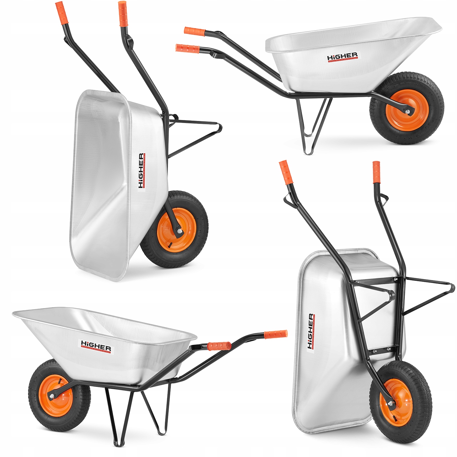 TACZKA OGRODOWA BUDOWLANA SPAWANA HIGHER MISA PVC HIGHER 150 L 210 kg *HIT*