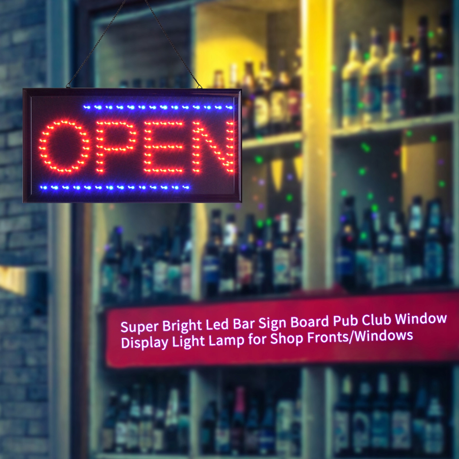 REKLAMA NEON LED NAPIS OPEN COLOR SZYLD BAROWE Marka inny