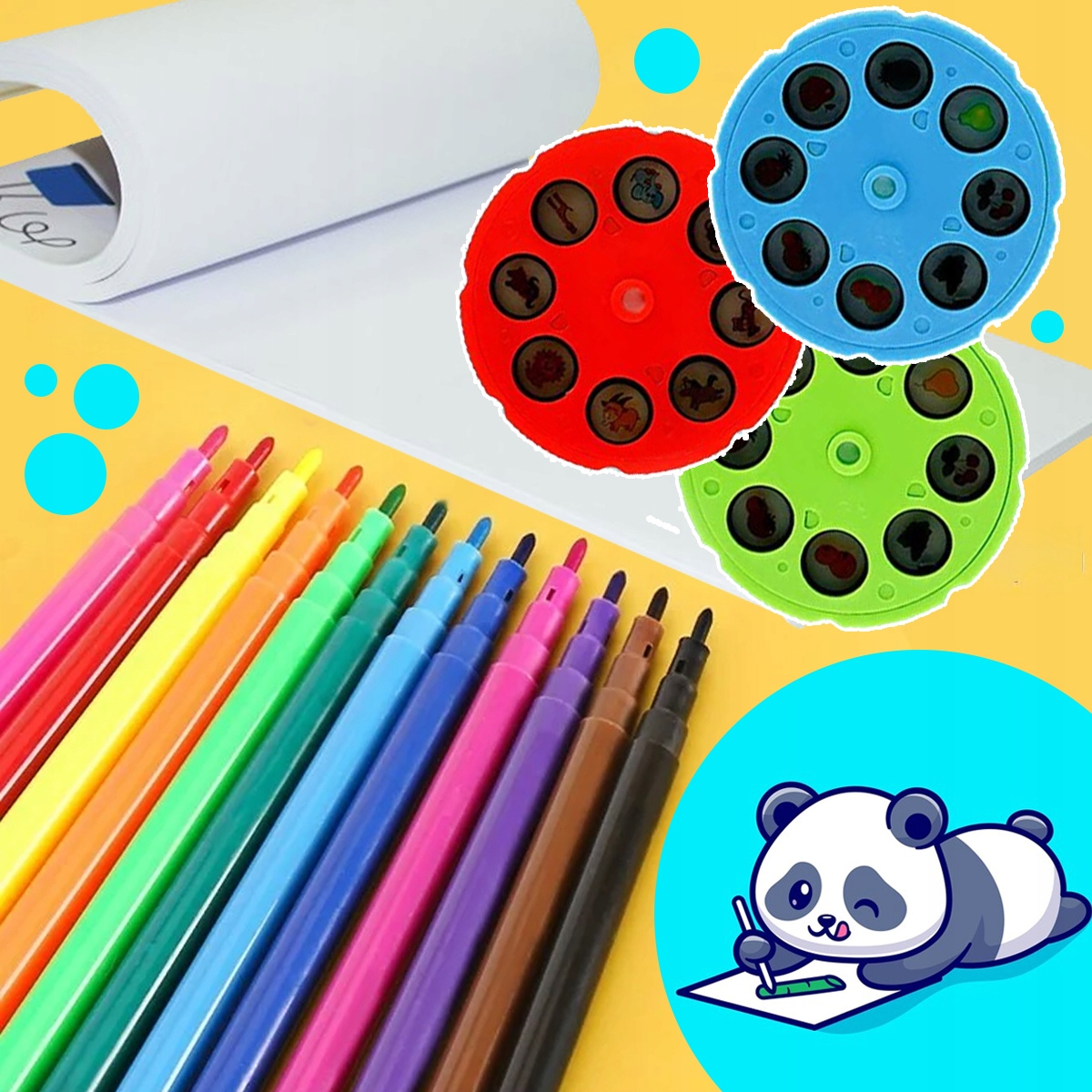 PROJEKTOR RZUTNIK DO NAUKI RYSOWANIA MALOWANIA KREATYWNY DLA DZIECI MAZAKI Materiał plastik inny