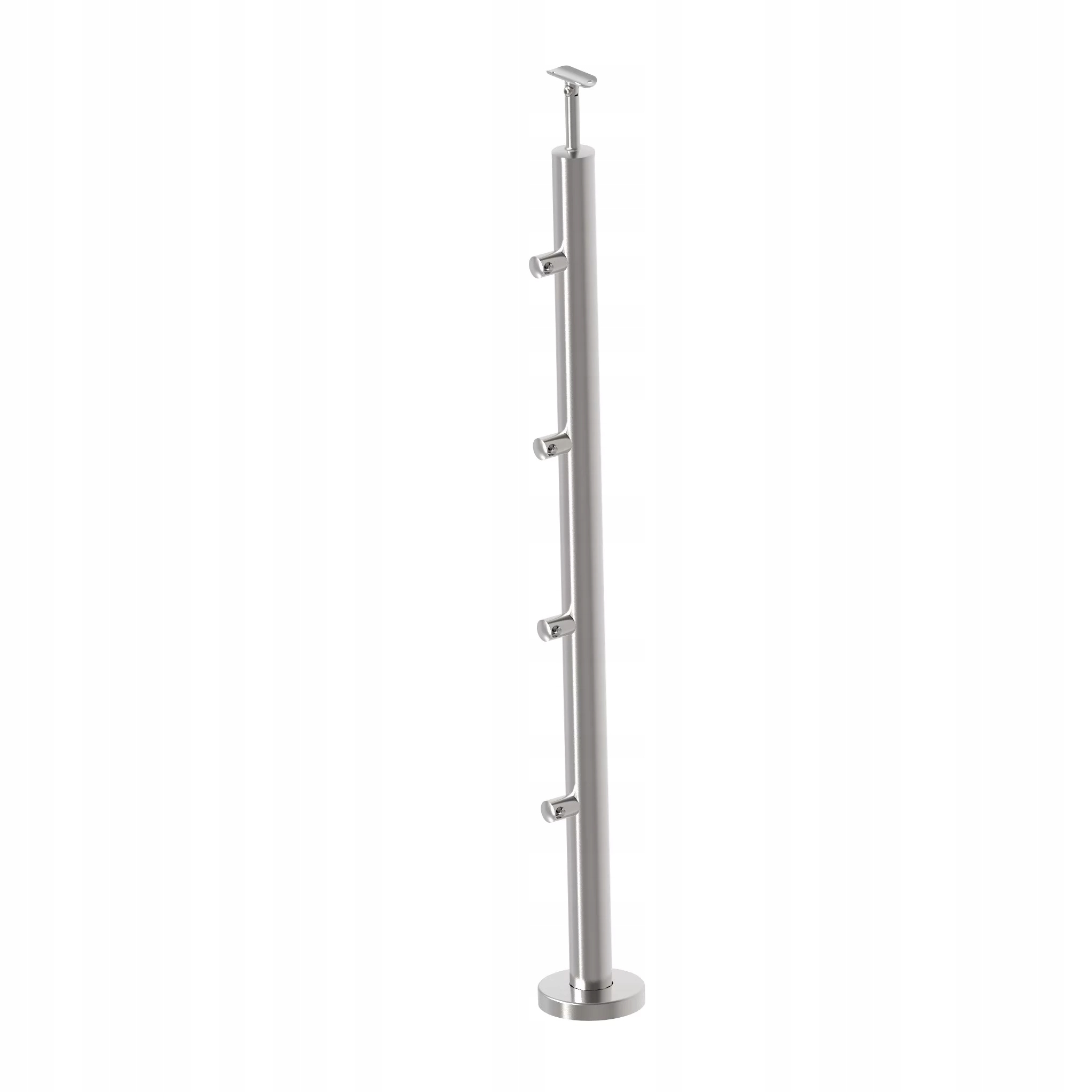 Nerezový sloupek fi 42, 4 x 1000 mm na schody, průchozí úchytky fi 12 mm