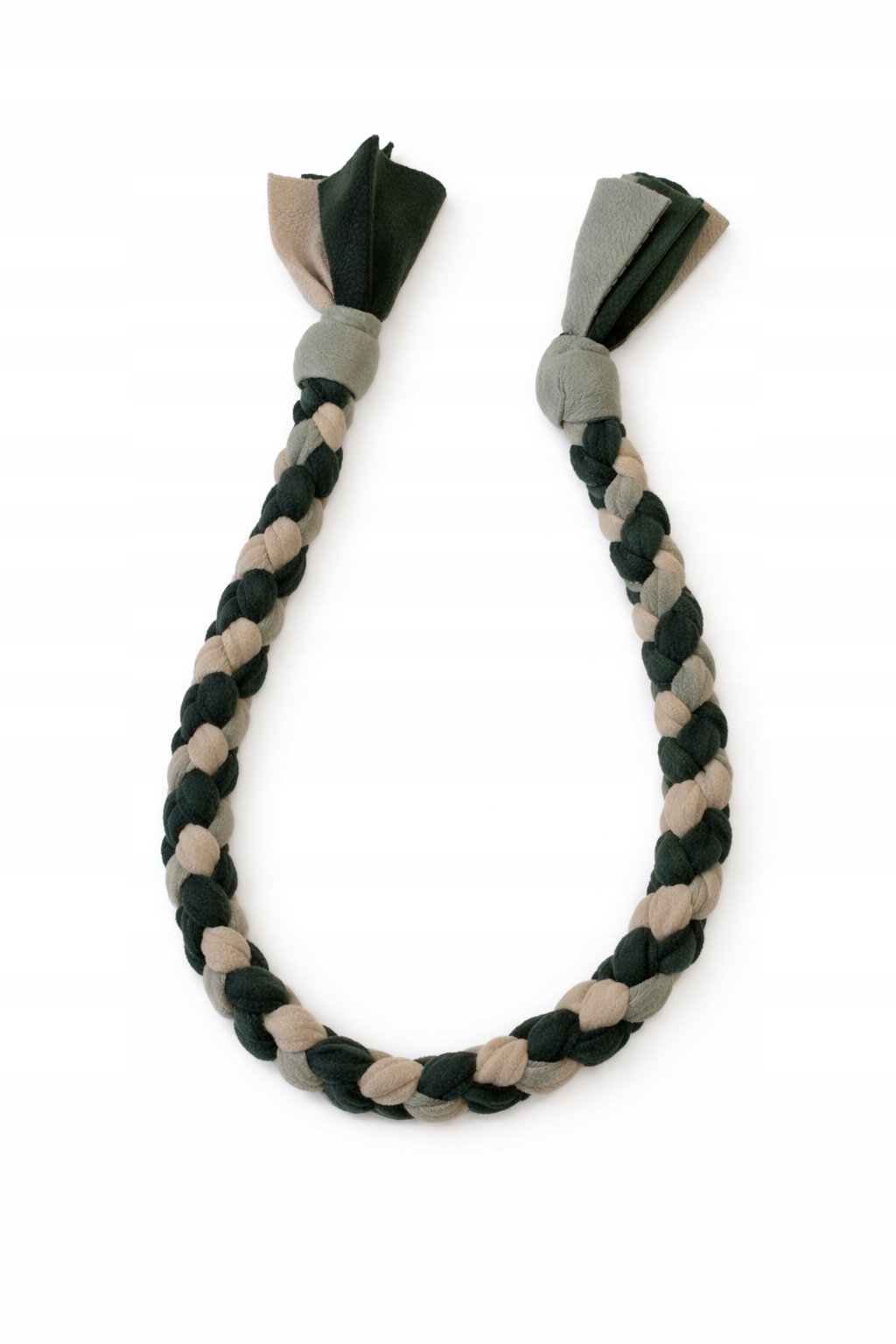 Levně Přetahovadlo pro psa Pletená fleecová Long Soft zeleno-béžová