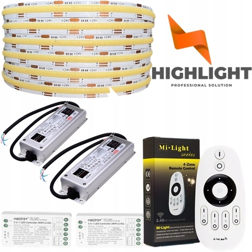 25m Sada led pások Cob+cct 16W 24V IP65HS Wi-Fi