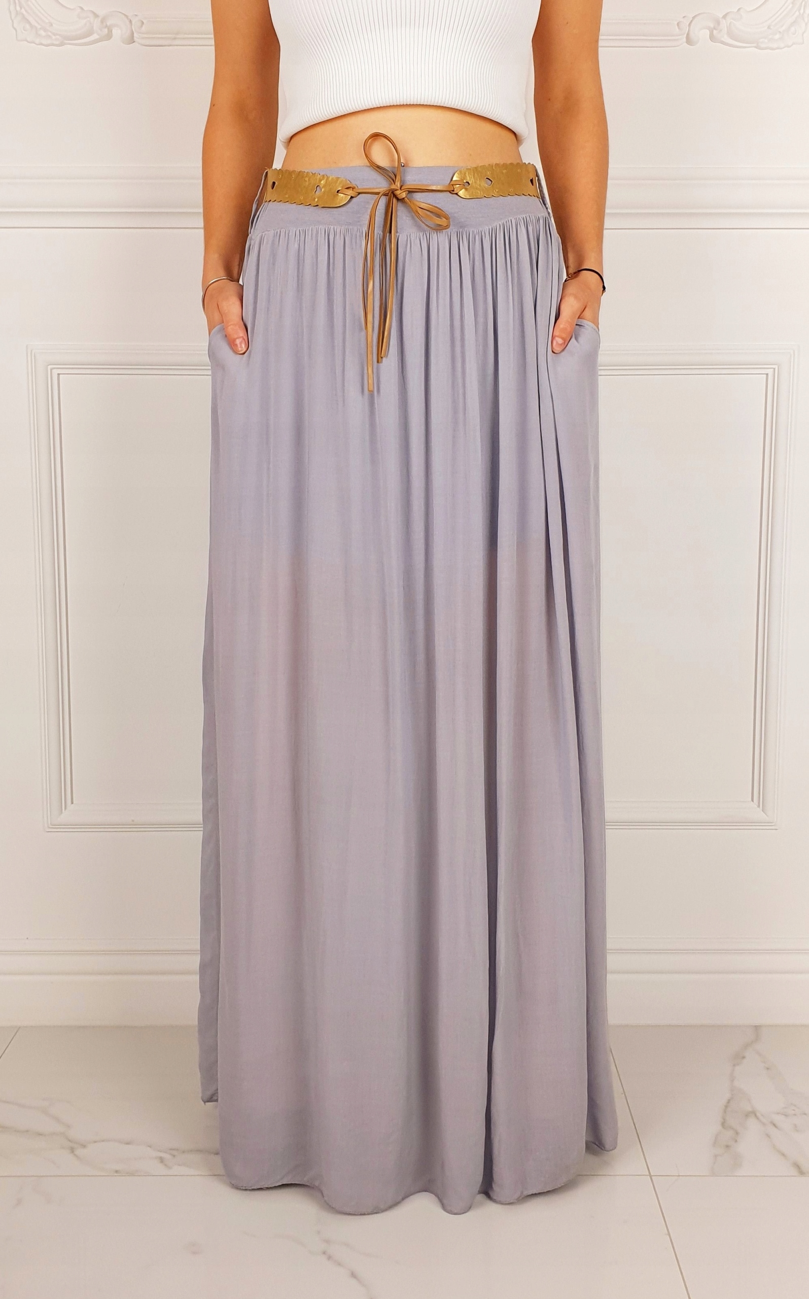 ZWIEWNA DŁUGA SPÓDNICA MAXI DO KOSTEK BOHO DAMSKA Długość maxi