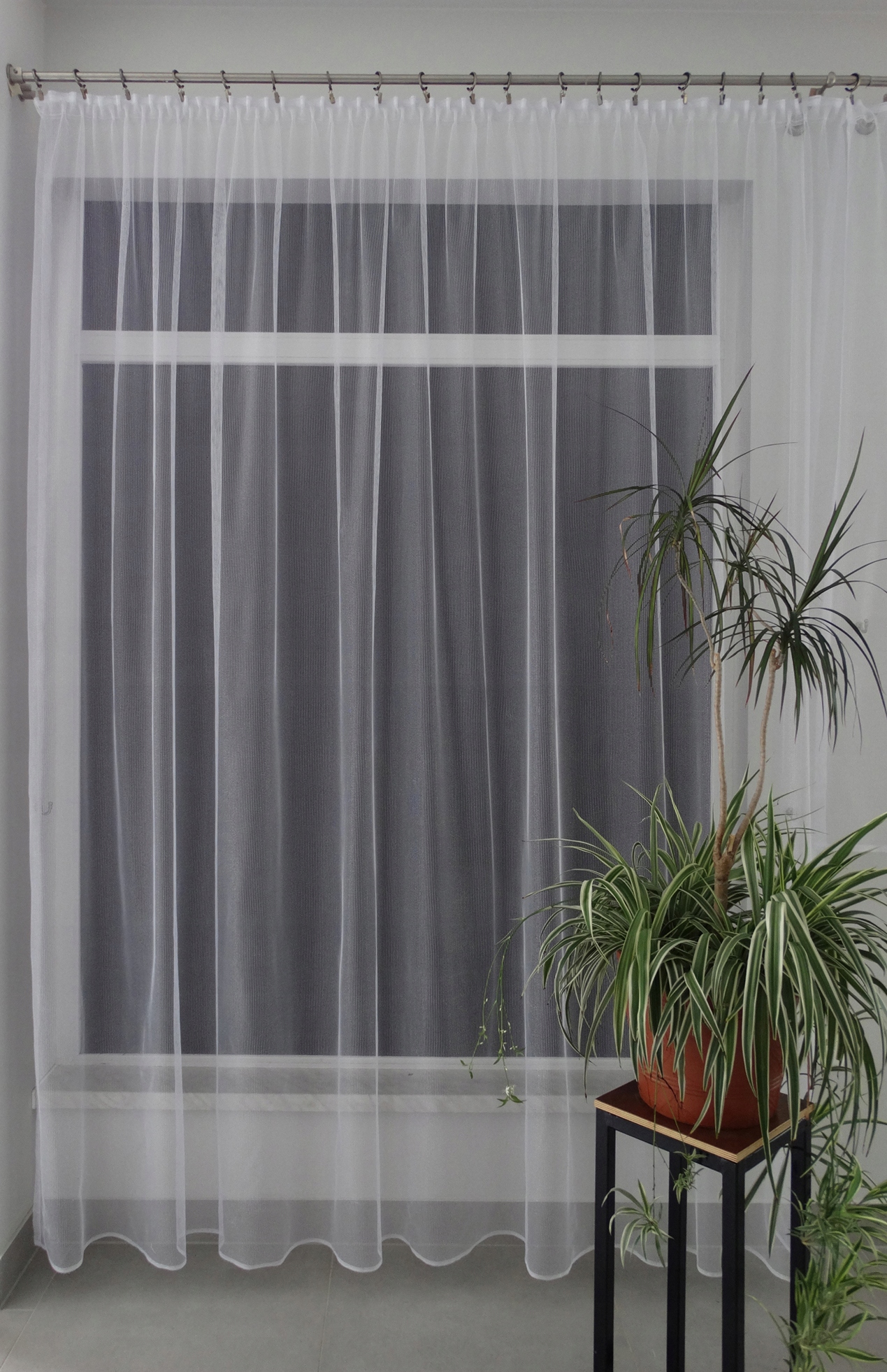 Mg Záclona Síťka Bílá stříbro 34933 250x230 hotová s páskou Sk