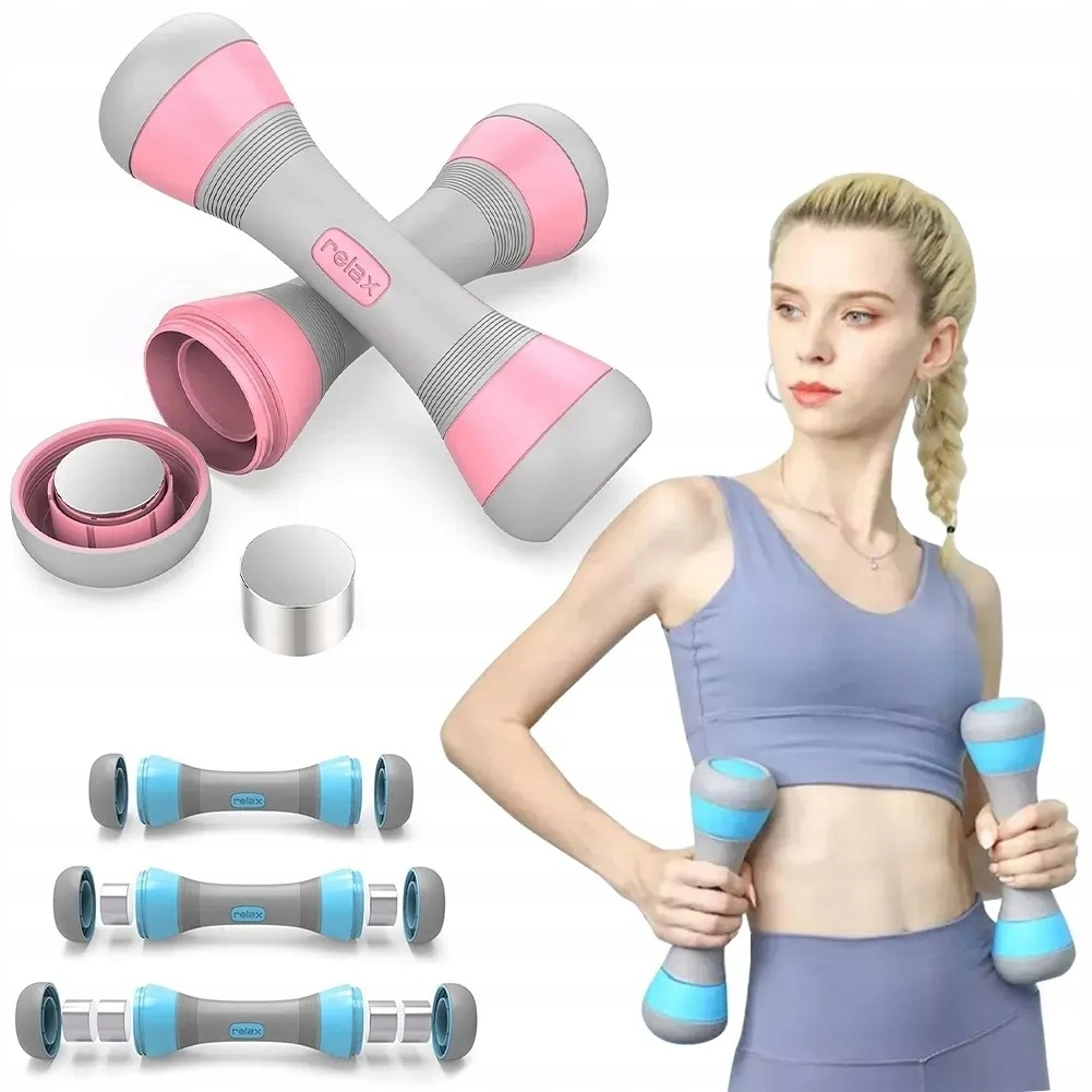 Hantle Ciężarki Regulowane Hantelki Fitness 2x2kg Do Ćwiczeń Dla Kobiet 3w1
