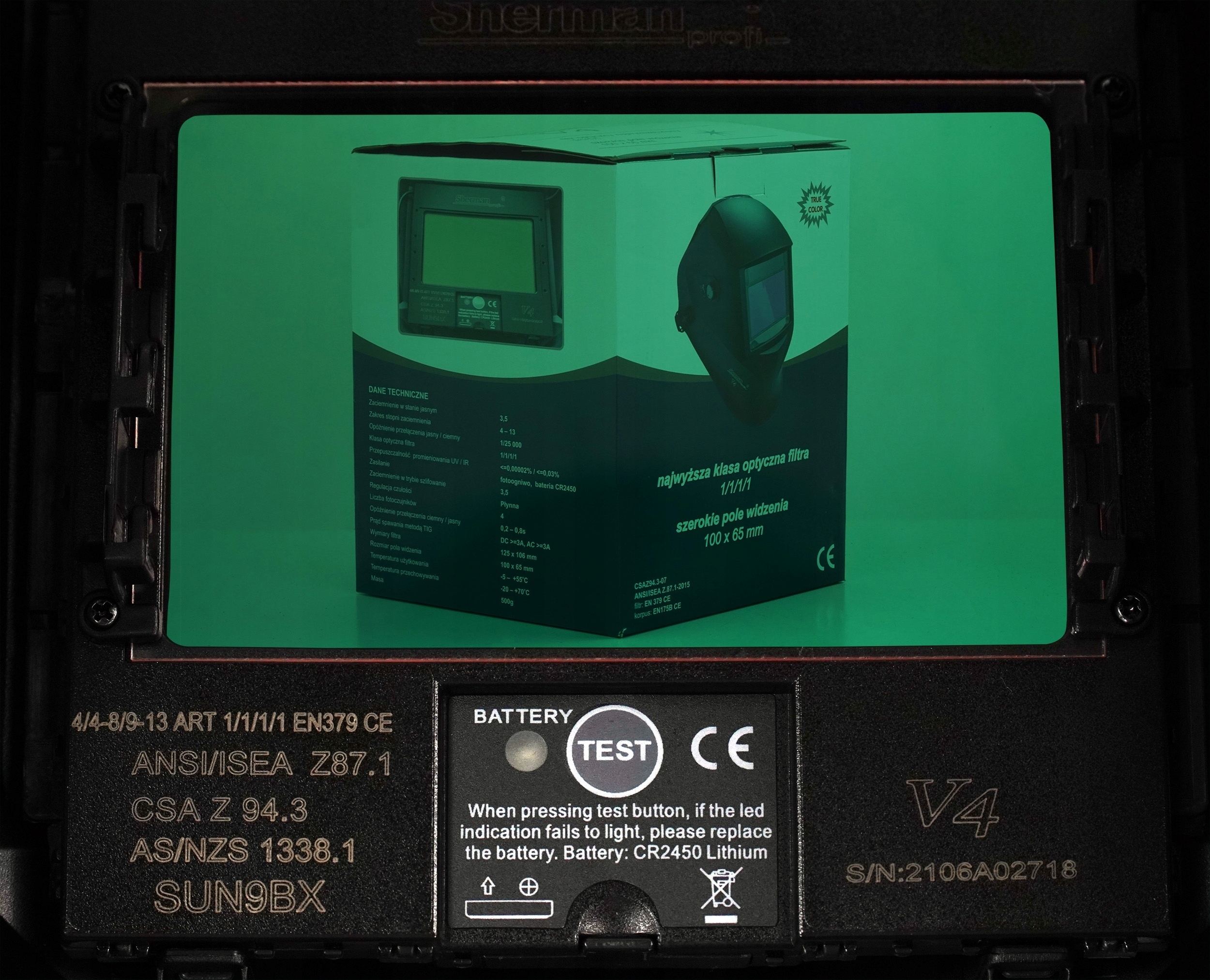 PRZYŁBICA SPAWALNICZA SHERMAN V4 ZESTAW Seria V