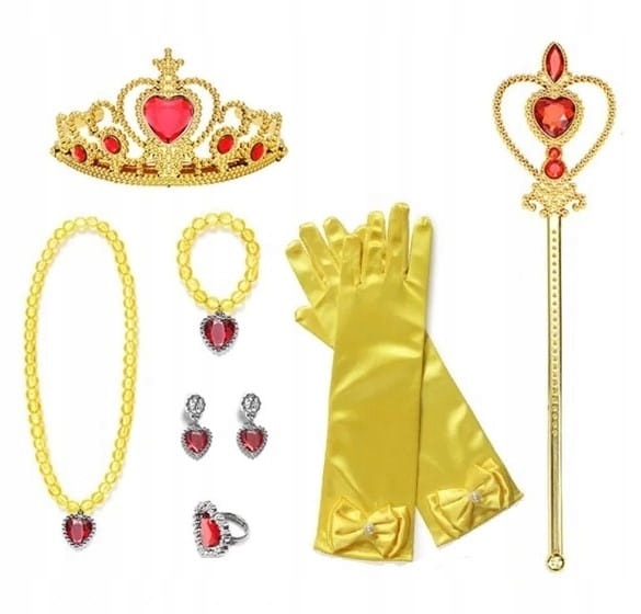 Strój Księżniczka Bella Królewna Piękna i Bestia Akcesoria 110/116 Rozmiar 110-116