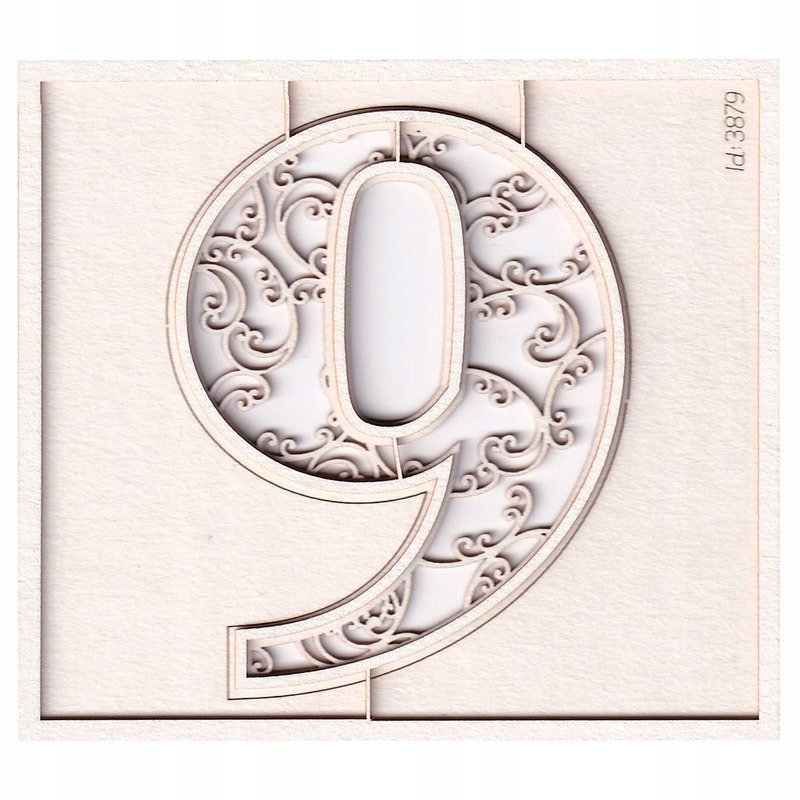 Tekturka monogram cyfra 9 7cm