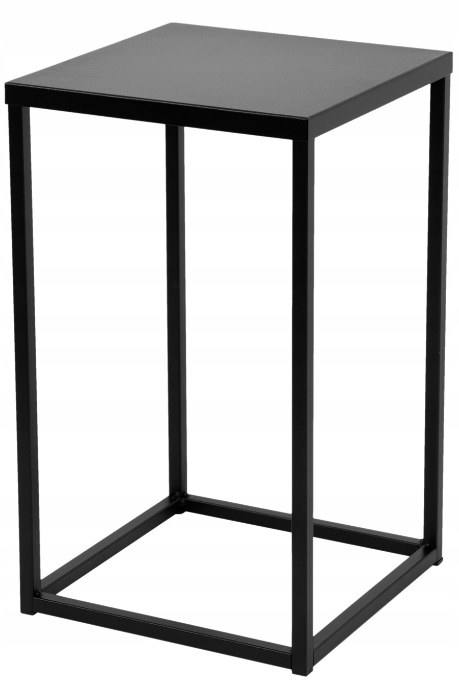 KWIETNIK STOJĄCY STOJAK PÓŁKI NA KWIATY ROŚLINY METALOWY LOFT czarny 40 cm
